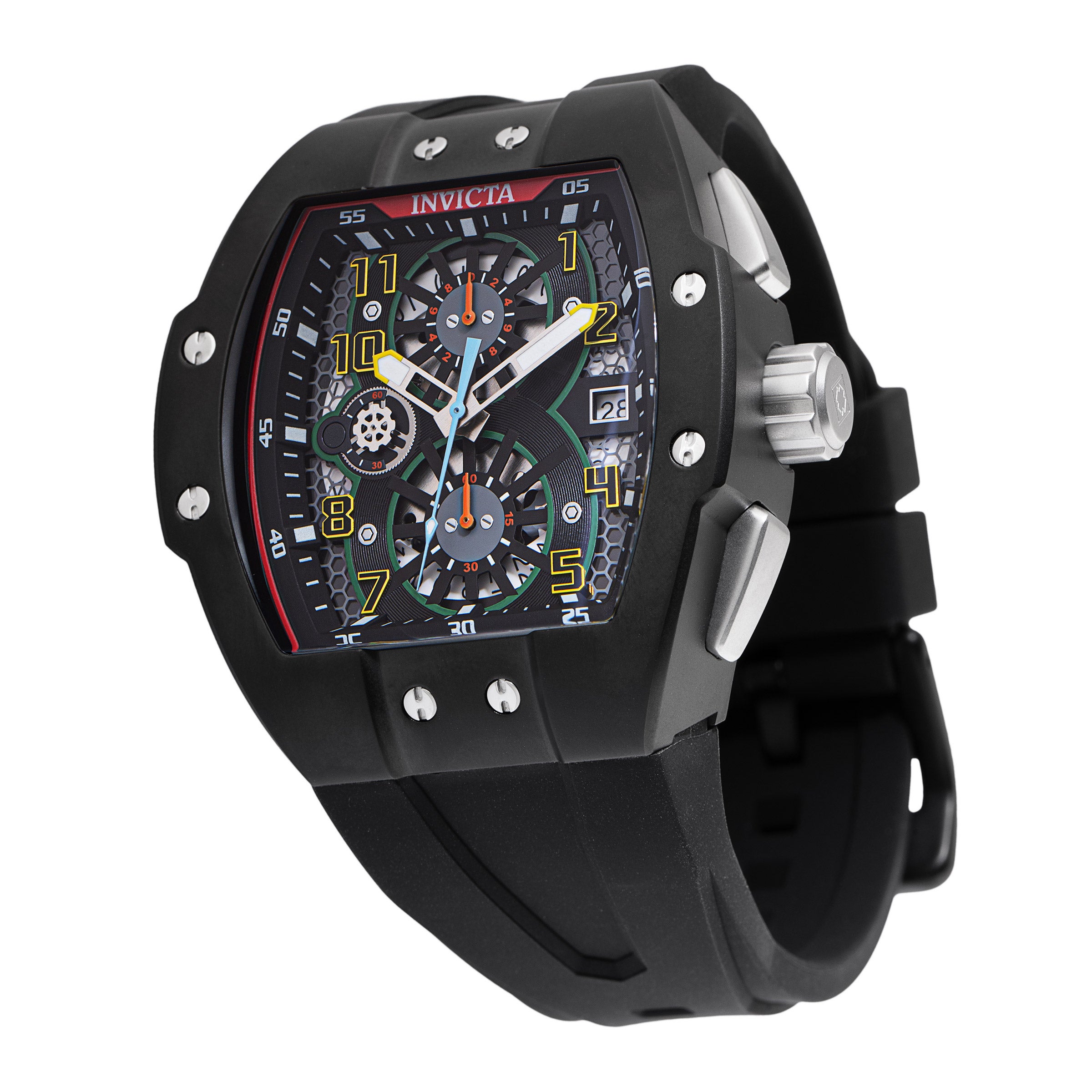 INVICTA RACING BLACK STAINLESS STEEL 47MM MEN'S WATCH