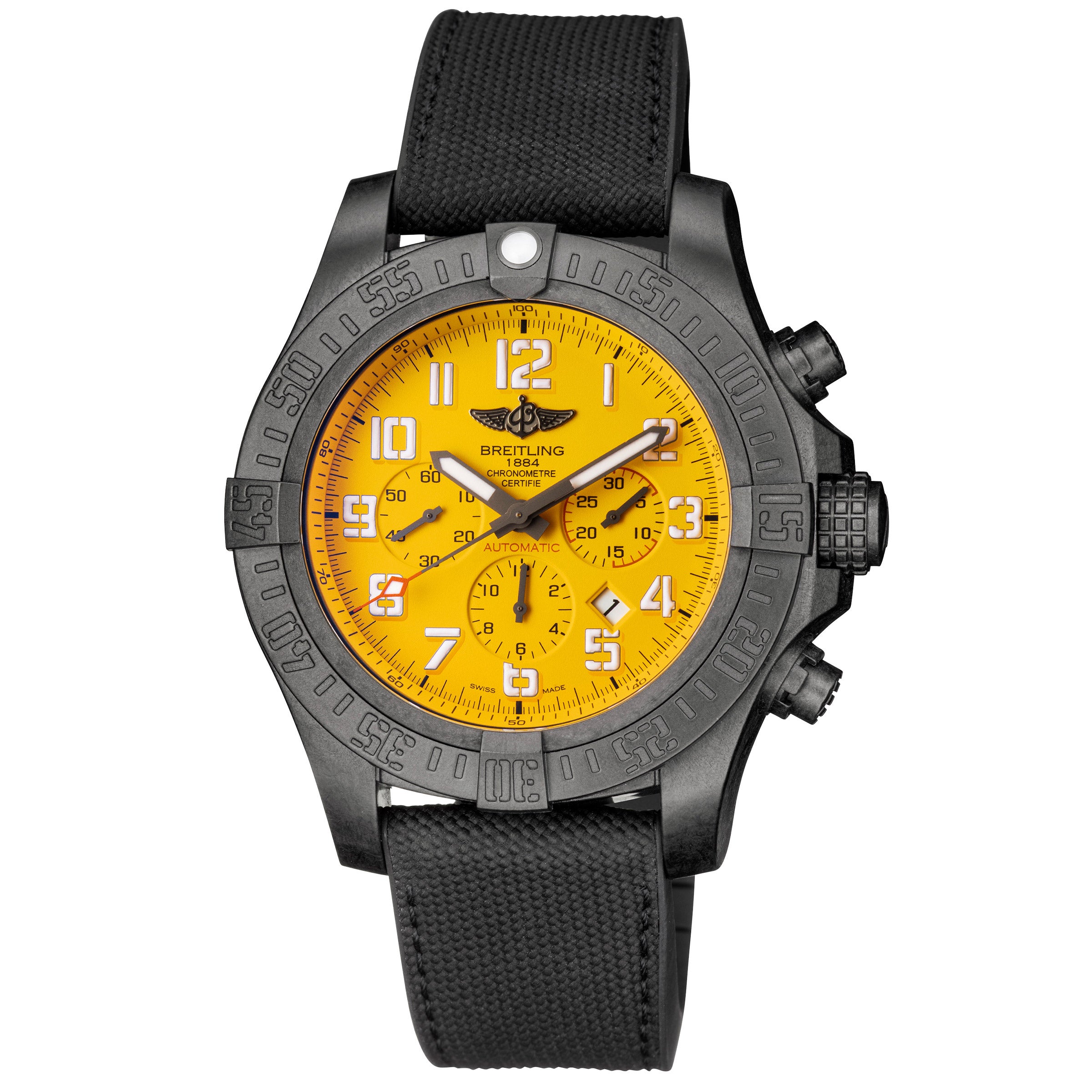 BREITLING AVENGER BLACK CARBON CASE AUTOMATIC MEN'S WATCH