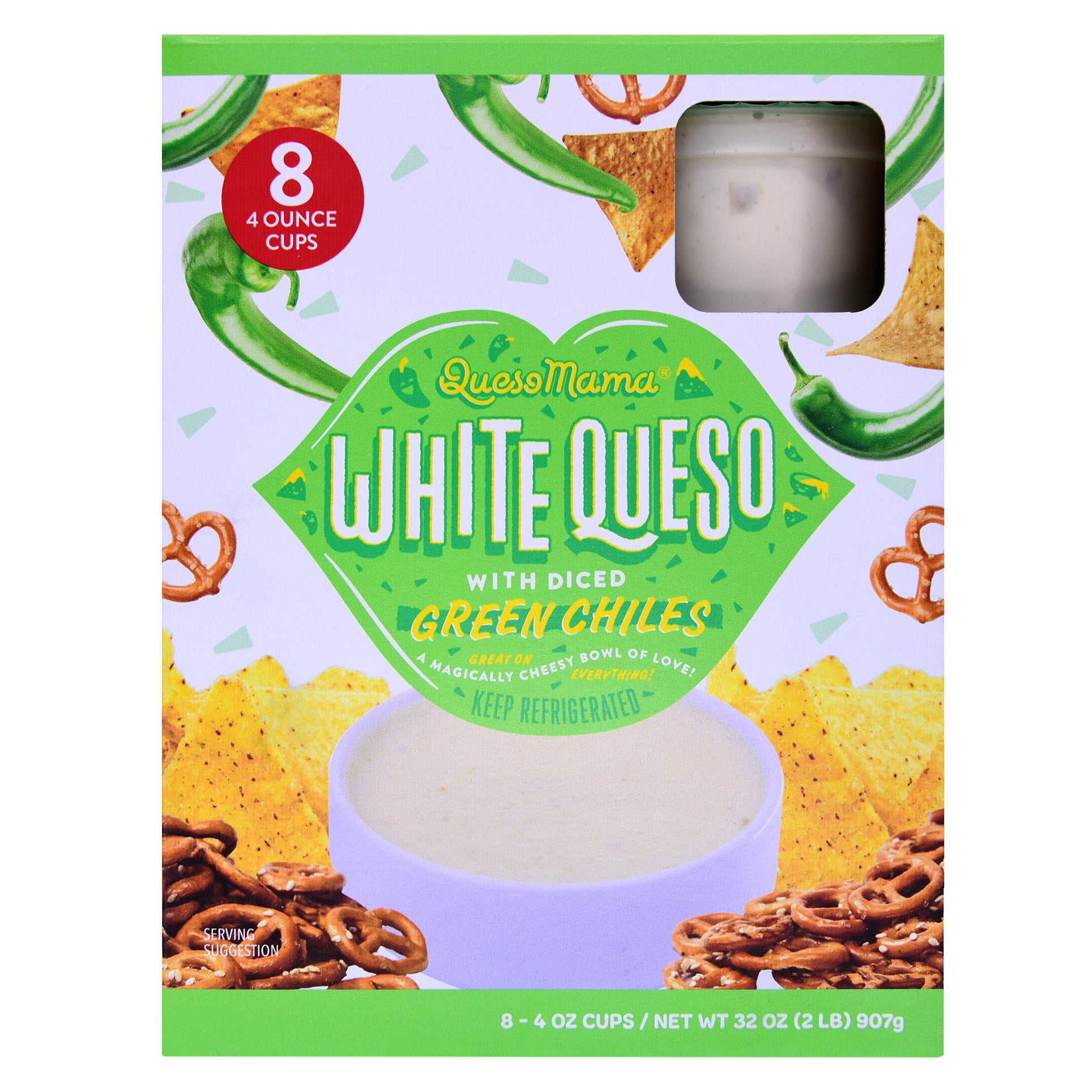 QUESO MAMA WHITE QUESO SINGLES 8/4 OUNCE CUPS