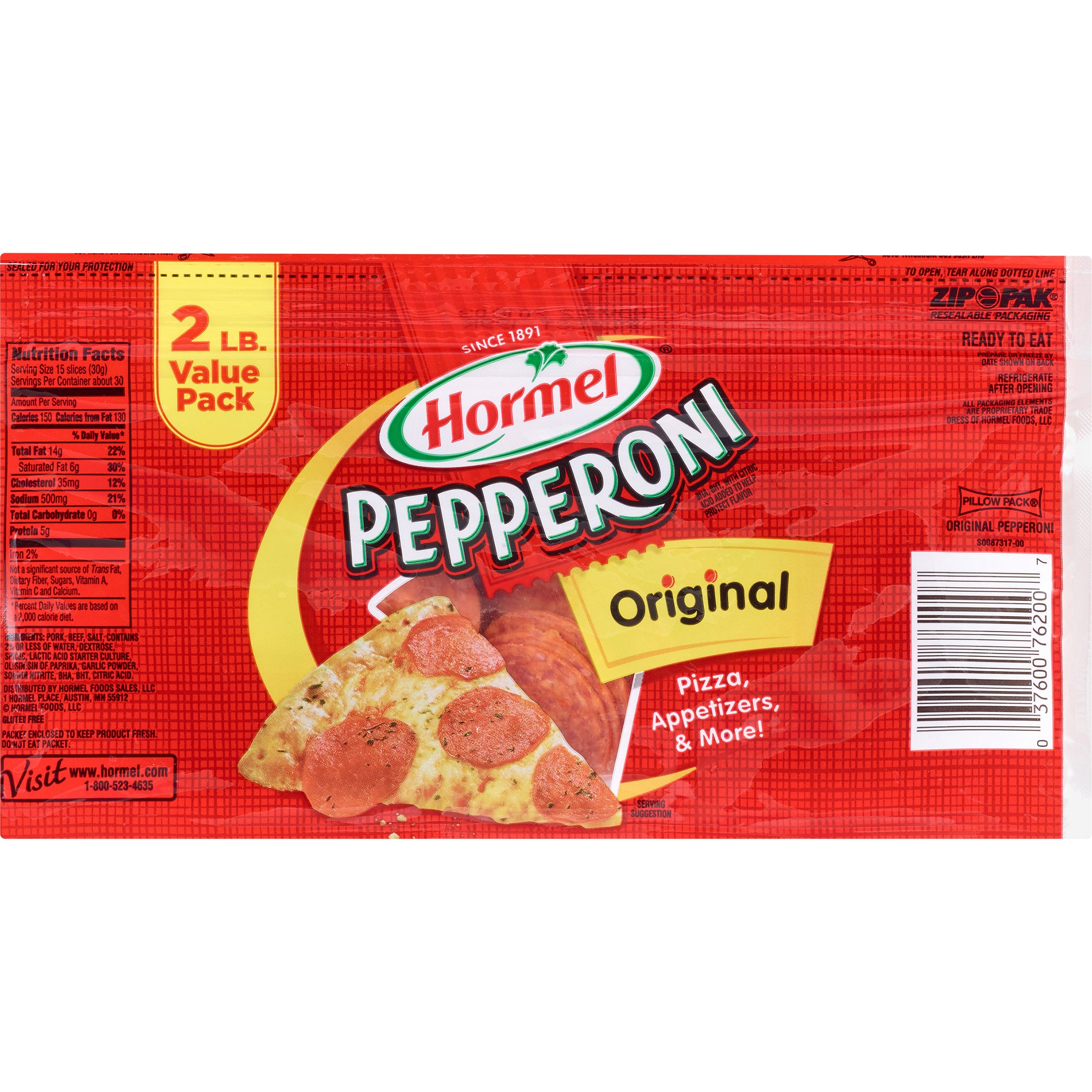 HORMEL PEPPERONI 2/16 OUNCE POUCHES - Image 1