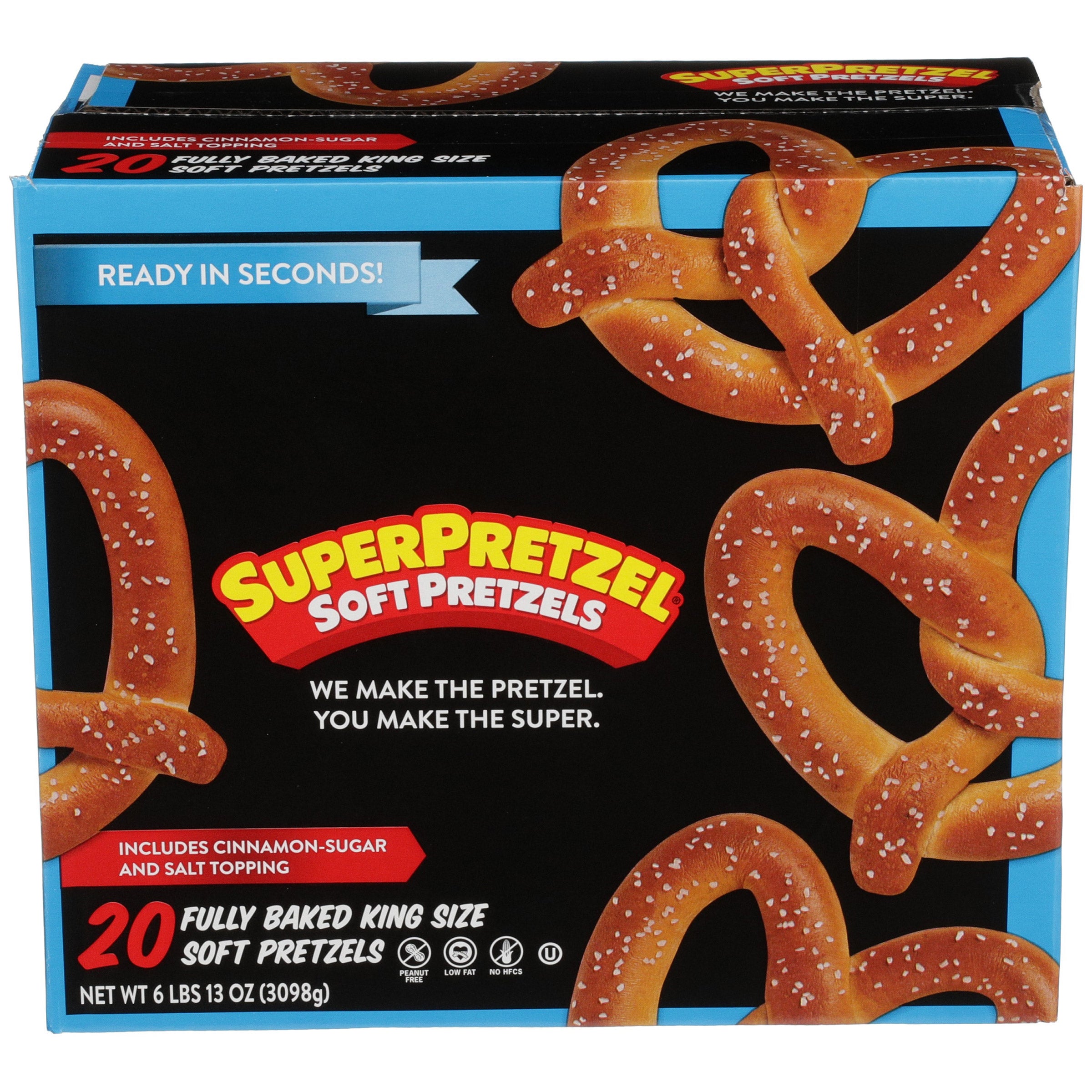 SUPERPRETZEL KING SIZE SOFT PRETZEL 20 COUNT 100 OUNCES - Image 1