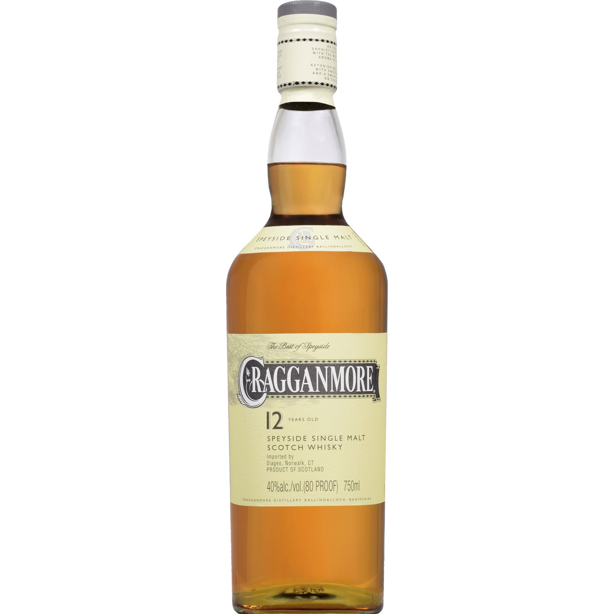 CRAGGANMORE 12YR SINGLE MALT SCOTCH SCOTLAND 750ML