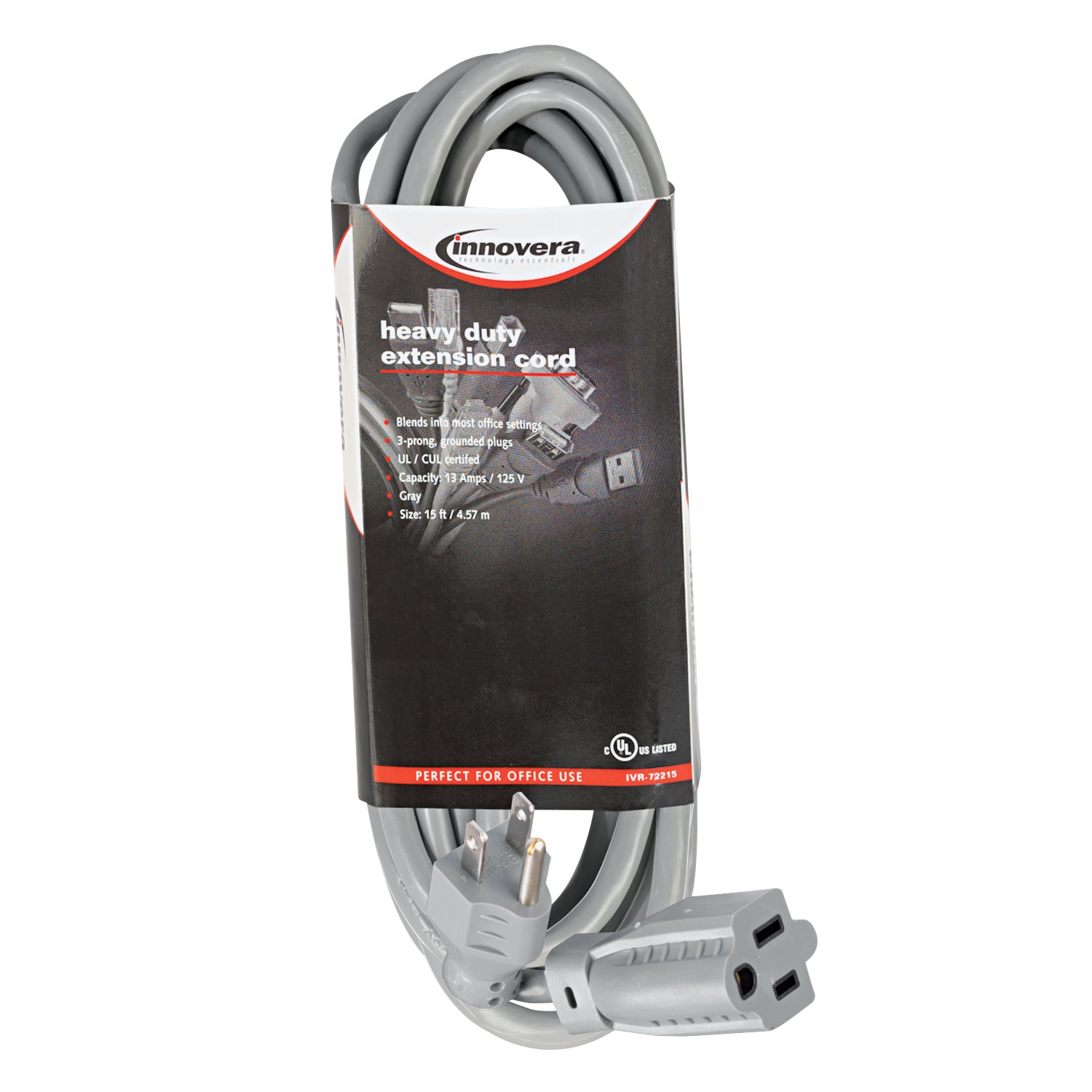 INNOVERA 15' GRY EXTENSION CORD IVR72215 - Image 1