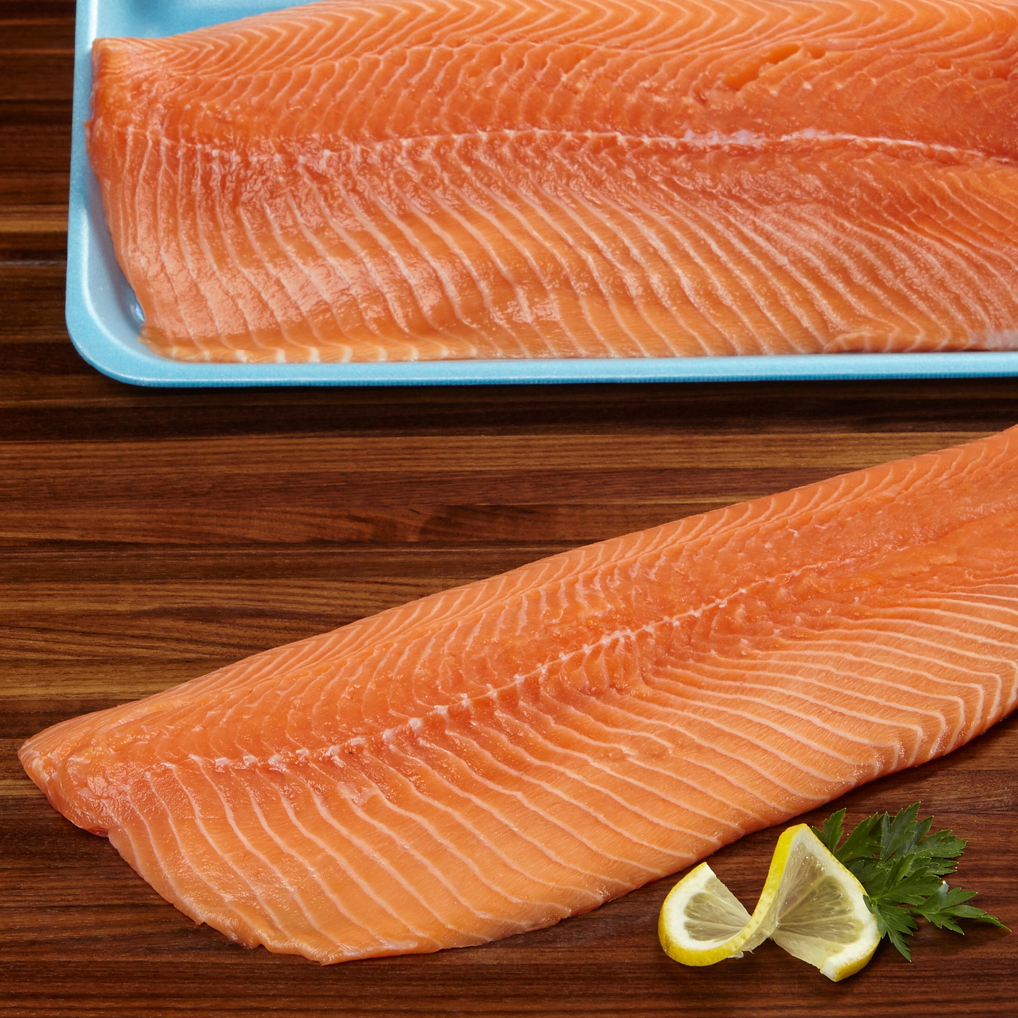 FRESH ATLANTIC SALMON FILLET FARM RAISED PER LB.