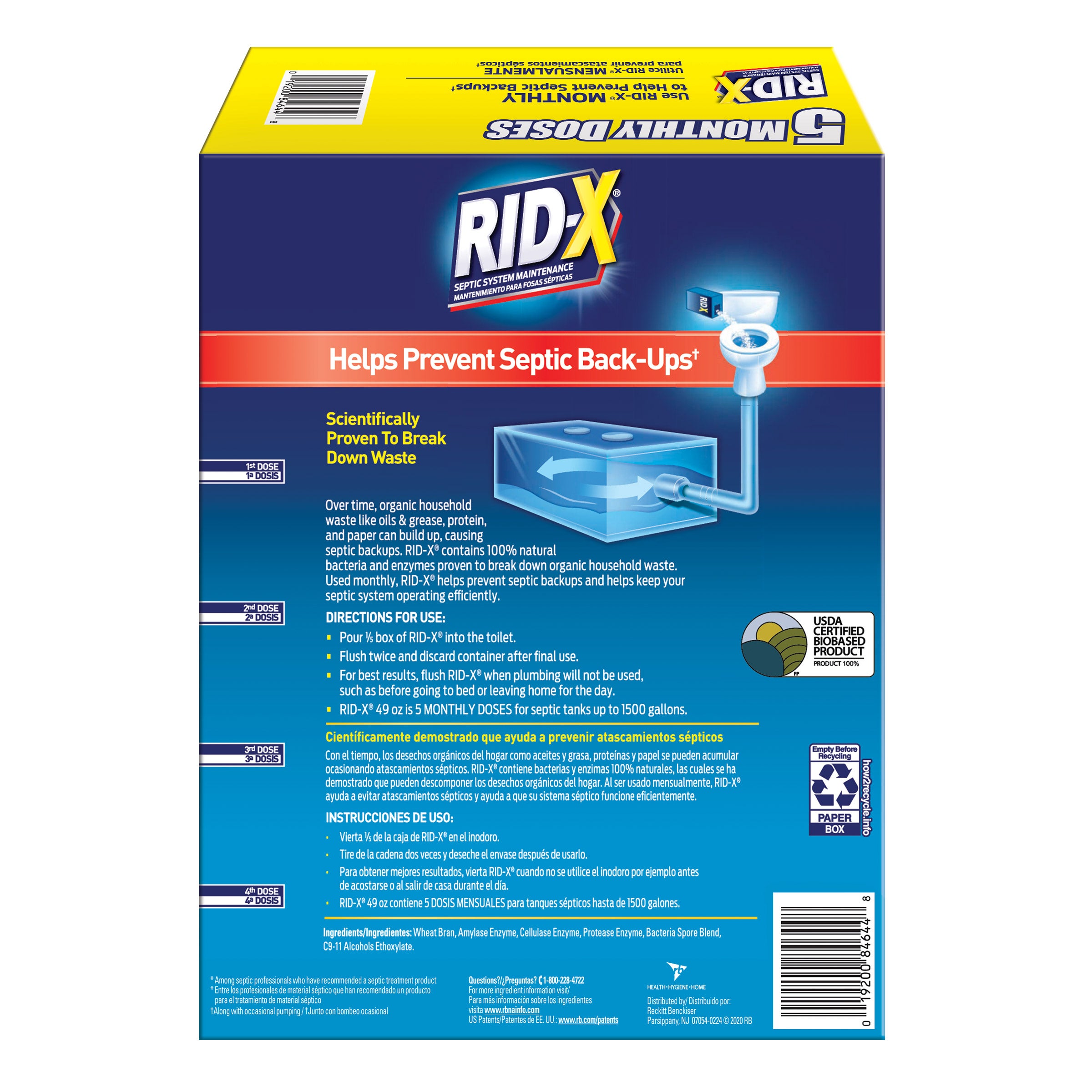 RID-X SEPTIC SYSTEM TREATMENT 49 OZ (5 DOSES)
