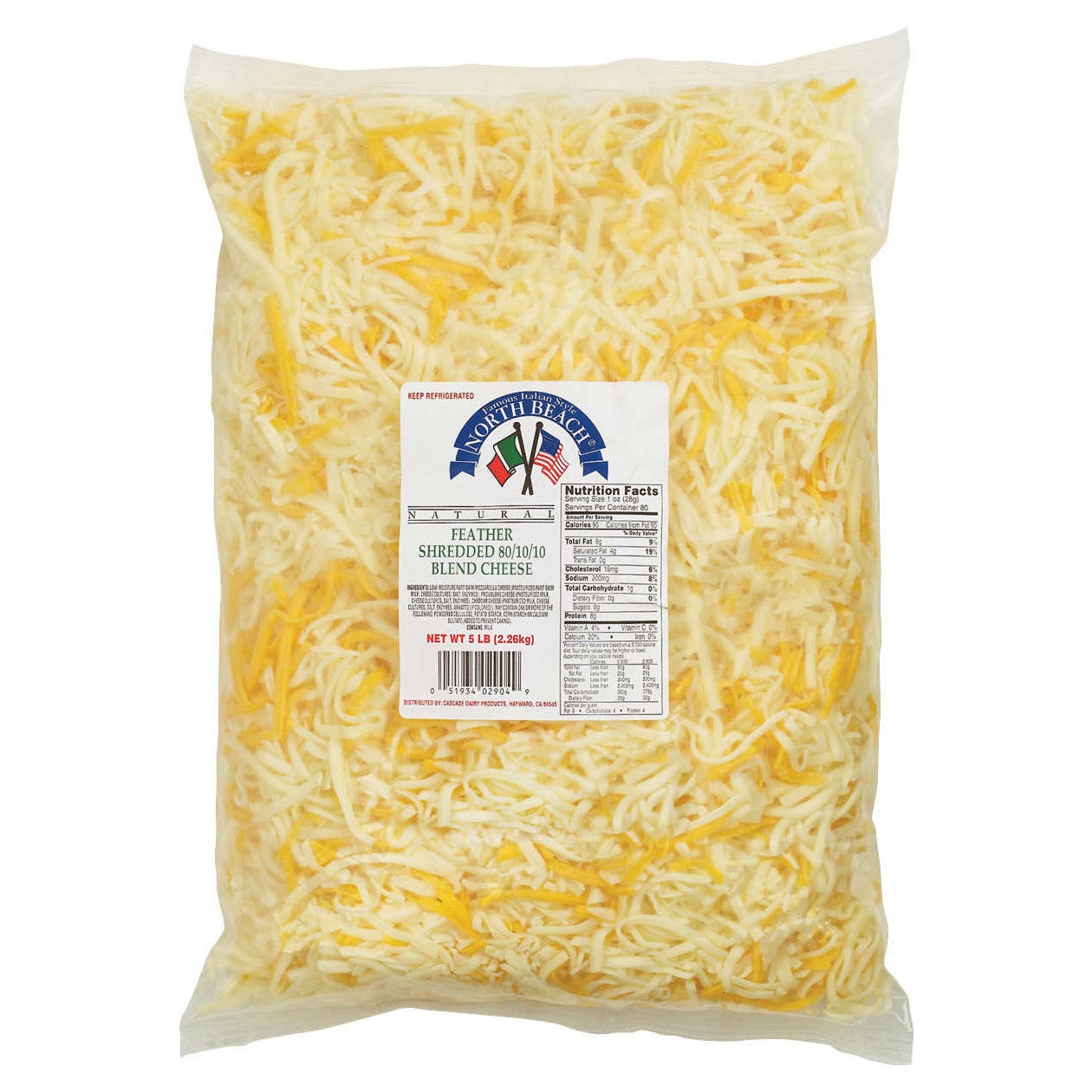NORTH BEACH SHREDDED CHEESE BLEND 5 LB