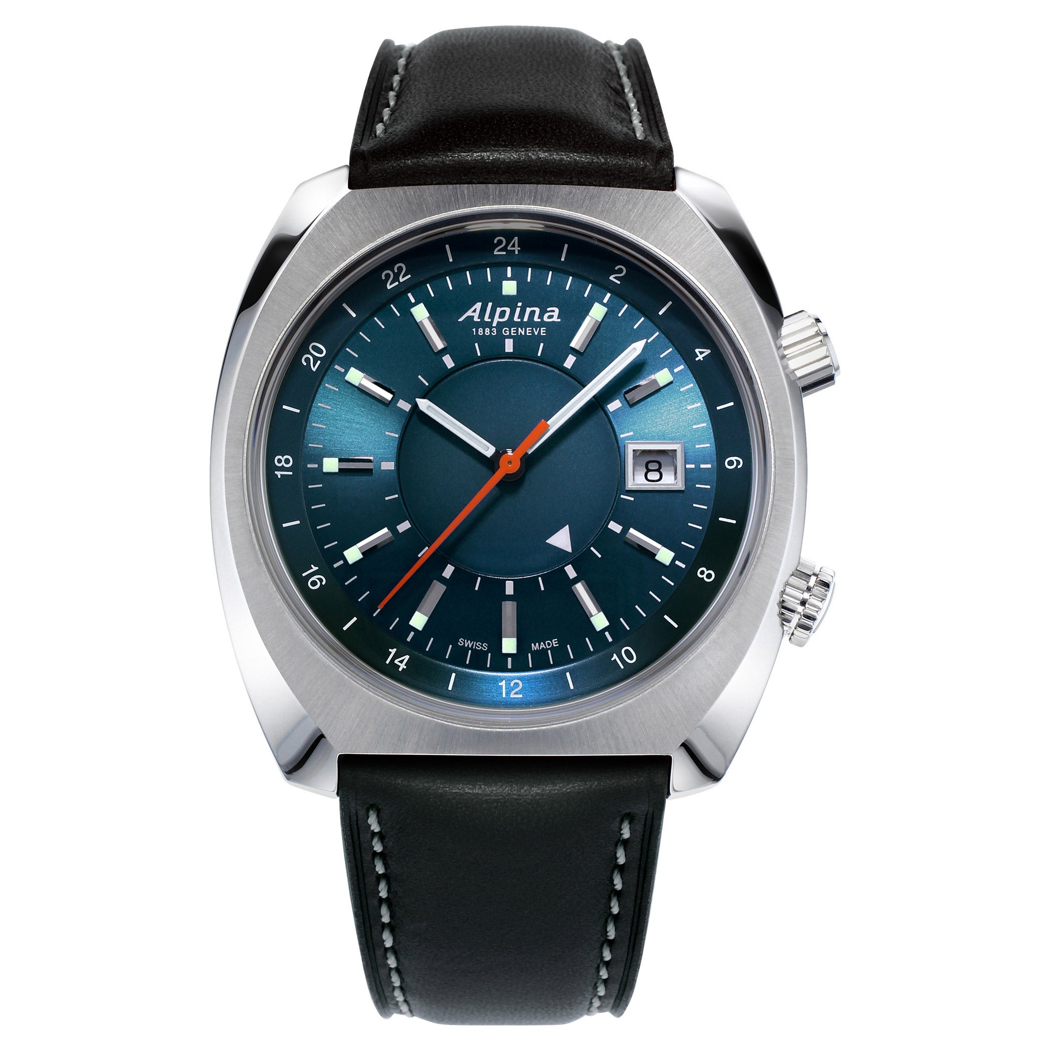 ALPINA STARTIMER PILOT HERITAGE BLACK LEATHER MEN'S AUTOMATIC WATCH