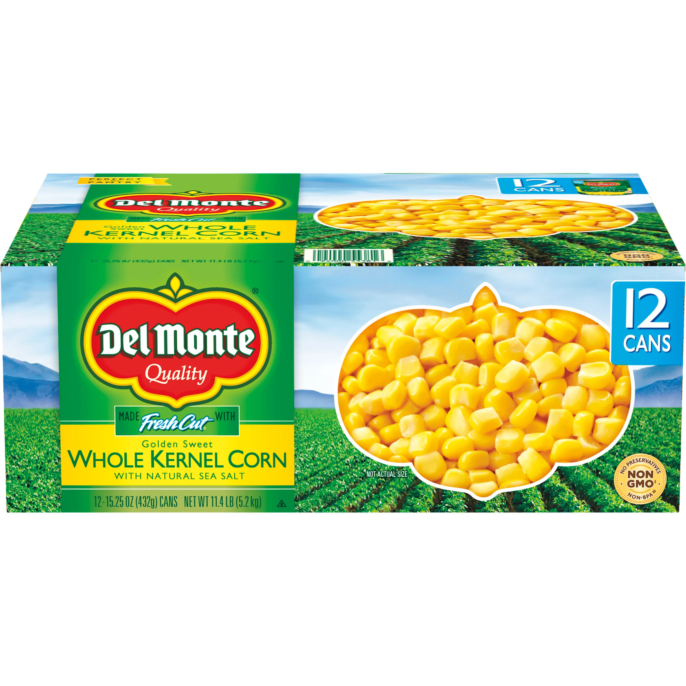 DEL MONTE WHOLE KERNEL CORN 12 PACK 15.25 OUNCES E - Image 1