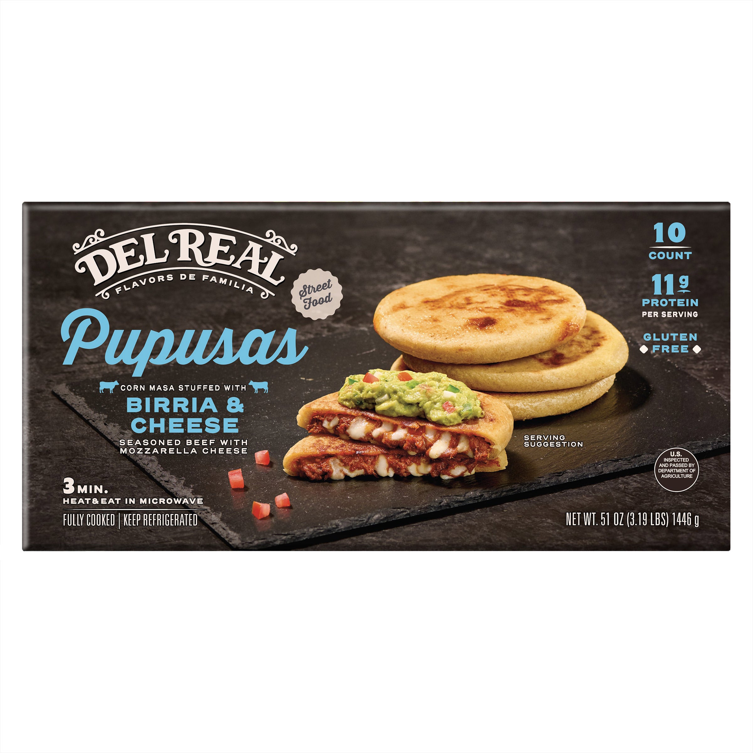 DEL REAL BIRRIA/CHEESE PUPUSAS 51 OUNCES