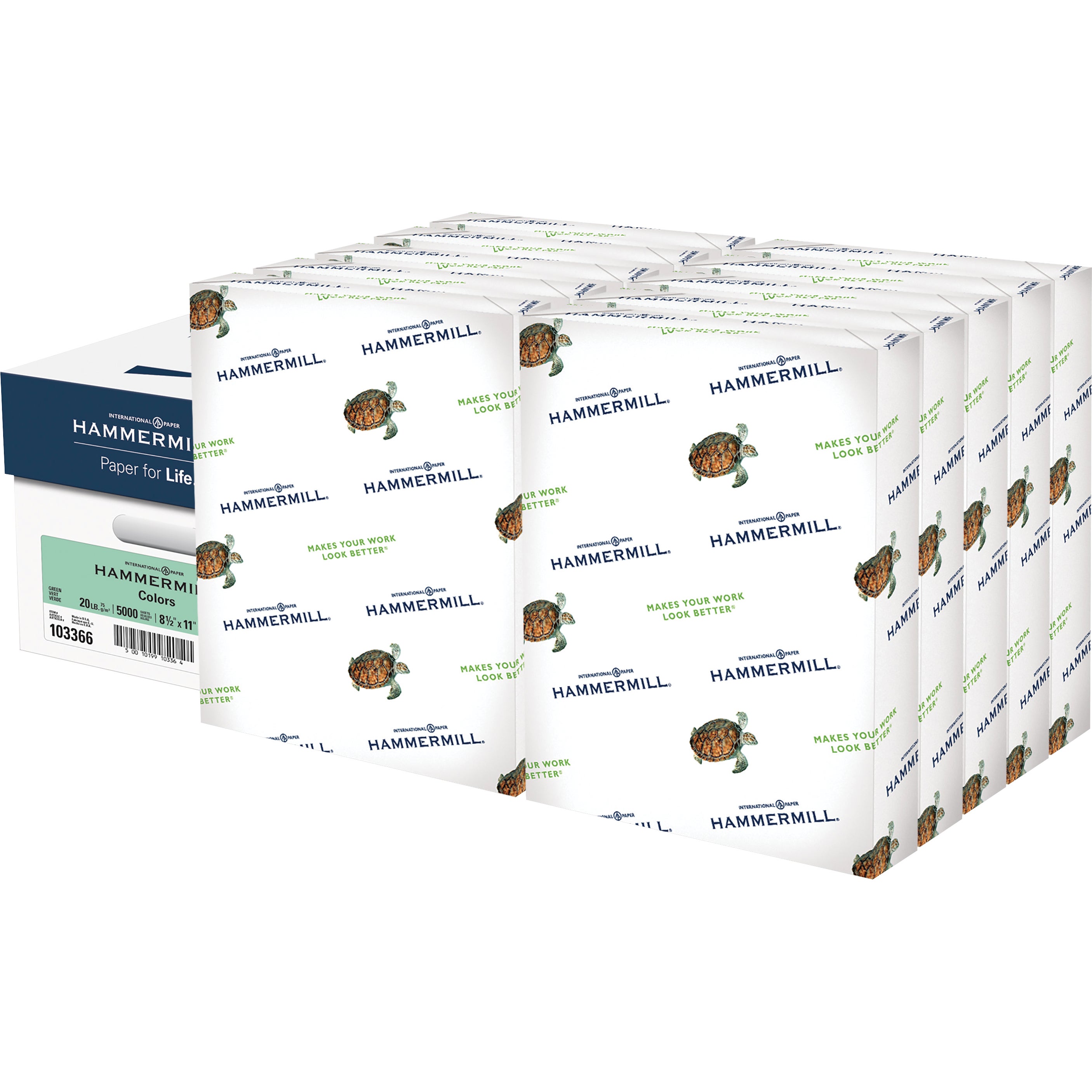 HAMMERMILL GREEN COLOR COPY PAPER HAM103366CT 5000 SHT - Image 1