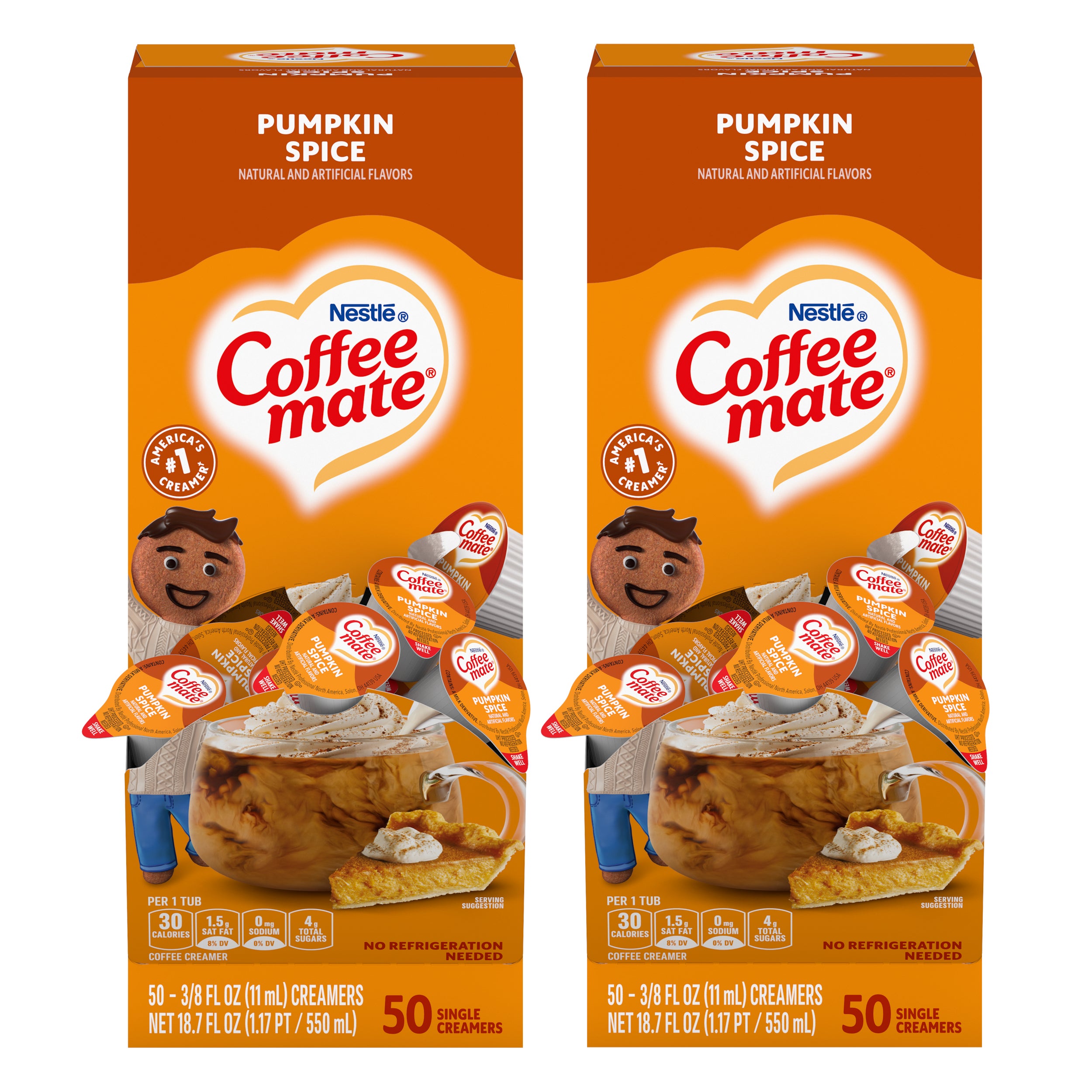COFFEEMATE PUMPKIN SPICE CREAMER NES75520KT 100CT - Image 1