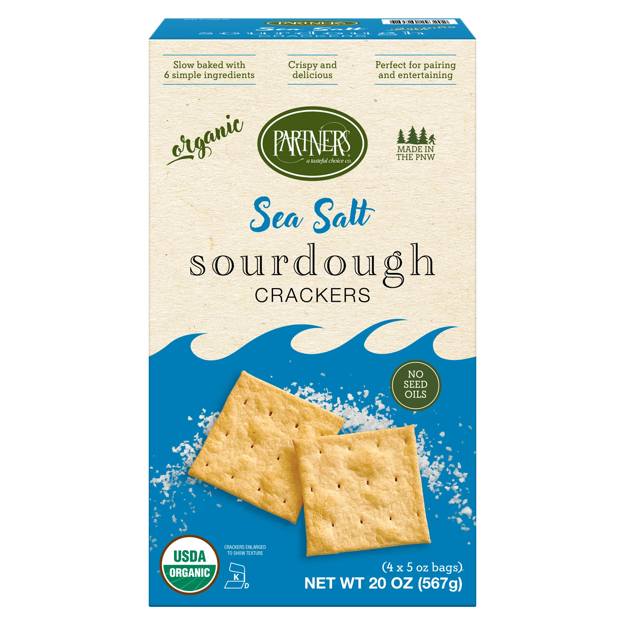 PARTNERS ORGANIC SOURDOUGH CRACKERS 4/5OZ