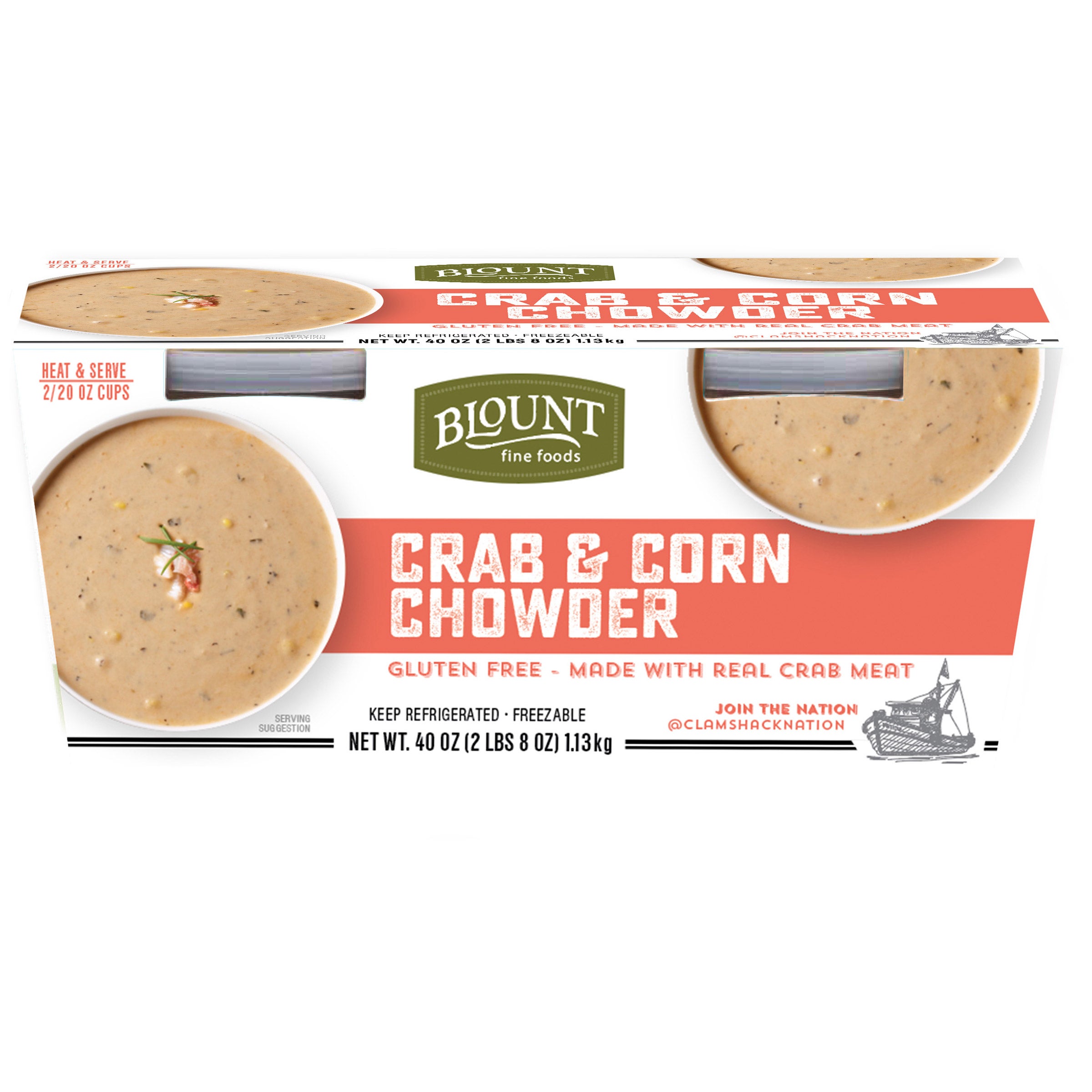 BLOUNT CRAB & CORN CHOWDER 2/20 OZ (2.5 LBS)
