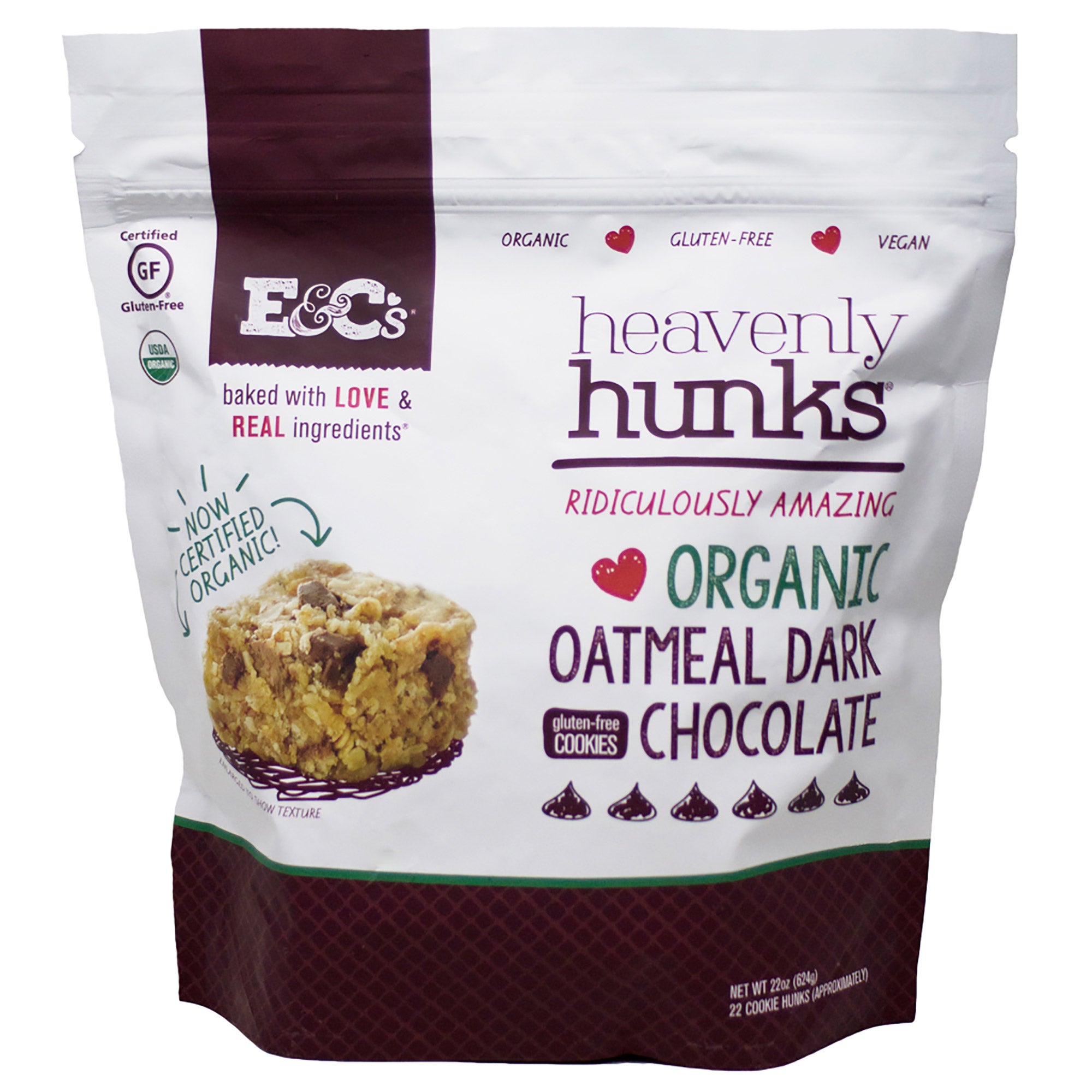 HEAVENLY HUNKS ORGANIC OATMEAL DARK CHOCOLATE 22 OZ - Image 1
