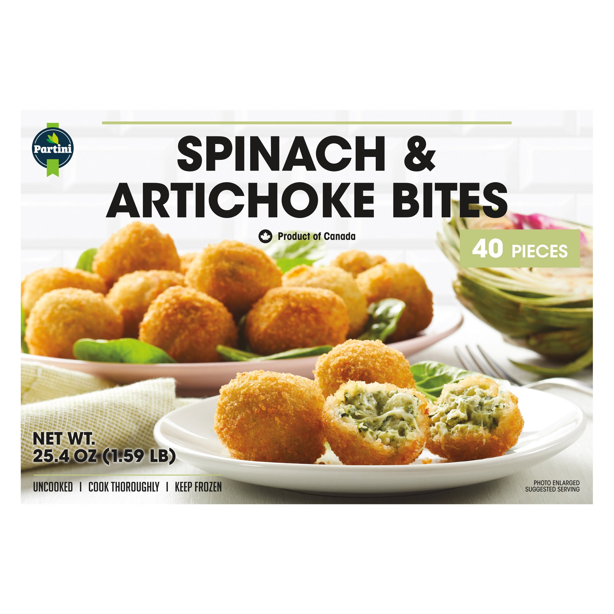 PARTINI SPINACH ARTICHOKE BITE 40 COUNT