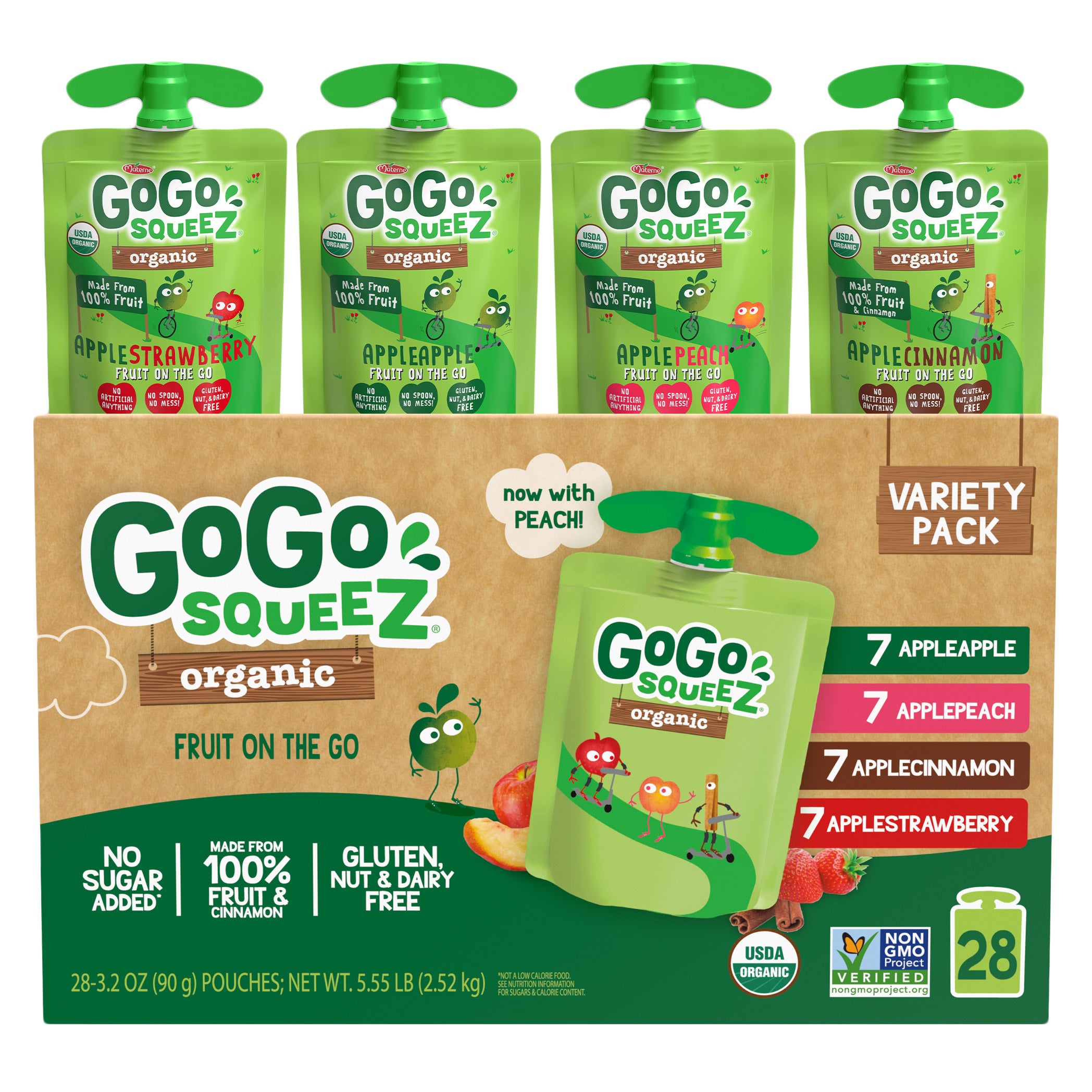ORGANIC GOGO SQUEEZ APPLESAUCE VARIETY 28 PACK 3.2 OUNCES EA - Image 1