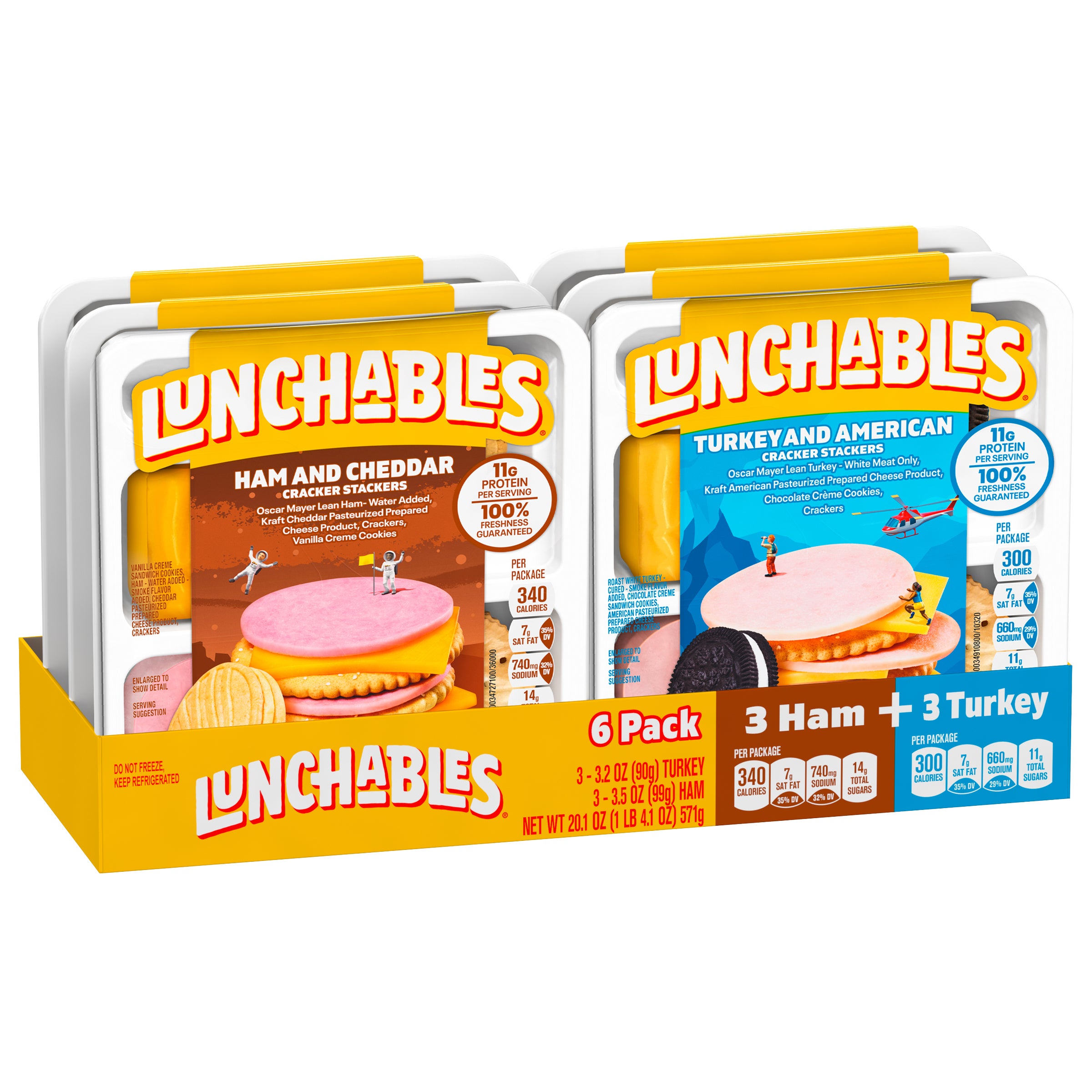 LUNCHABLES 3 HAM/3 TURKEY 6 CT - Image 1