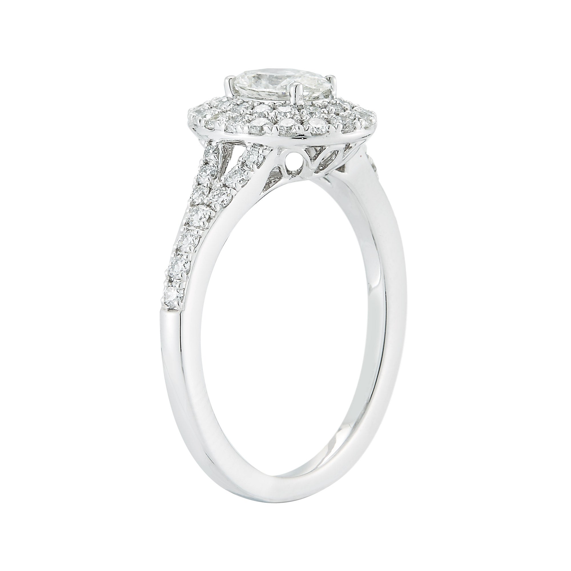 PLATINUM VS2 I 1.13CTW OVAL & ROUND DIAMOND RING (0.50CTR) - Image 1