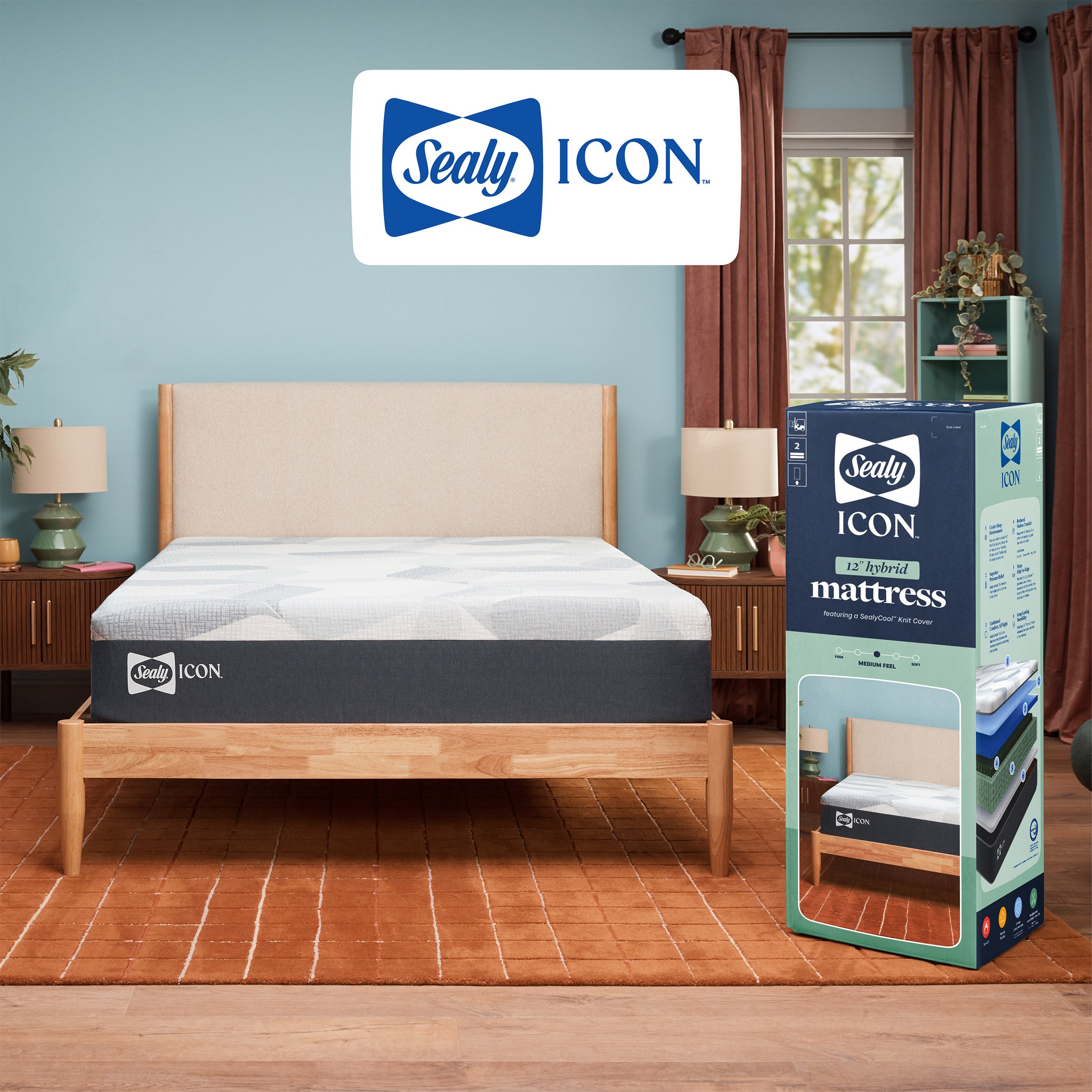 SEALY ICON 12¨ MEDIUM HYBRID KING MATTRESS ONLY