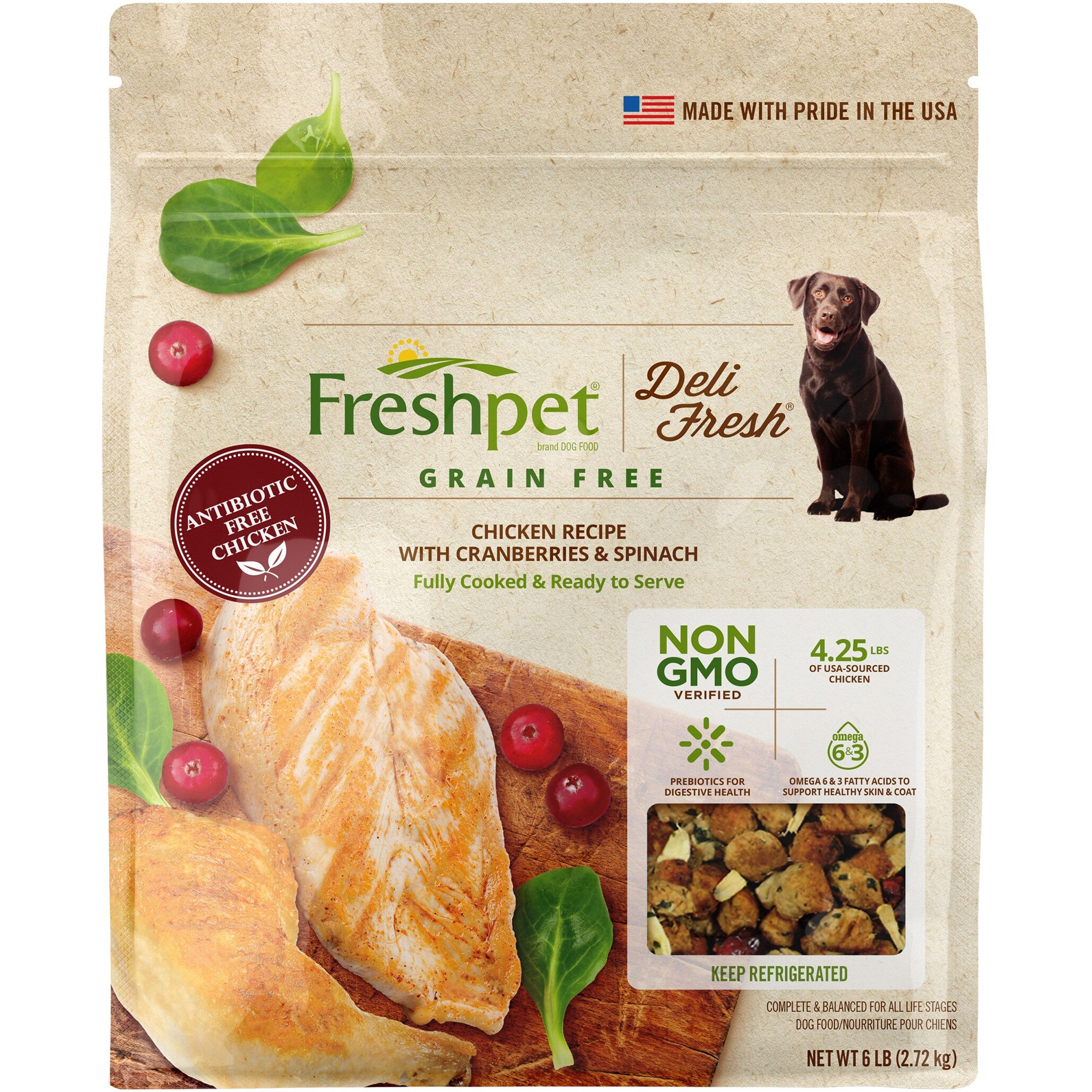 FRESHPET GRAIN FREE COMPLETE MEAL BAG CHICKEN RECIPE 6 POUND - Image 1
