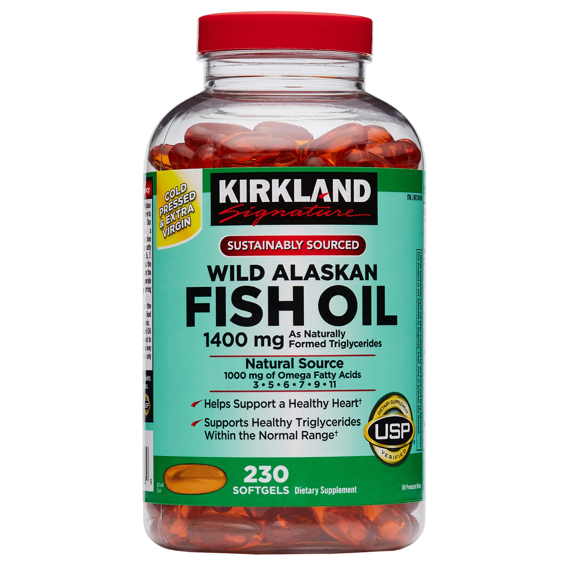 KIRKLAND SIGNATURE WILD ALASKAN FISH OIL 1400MG 230CT - Image 1