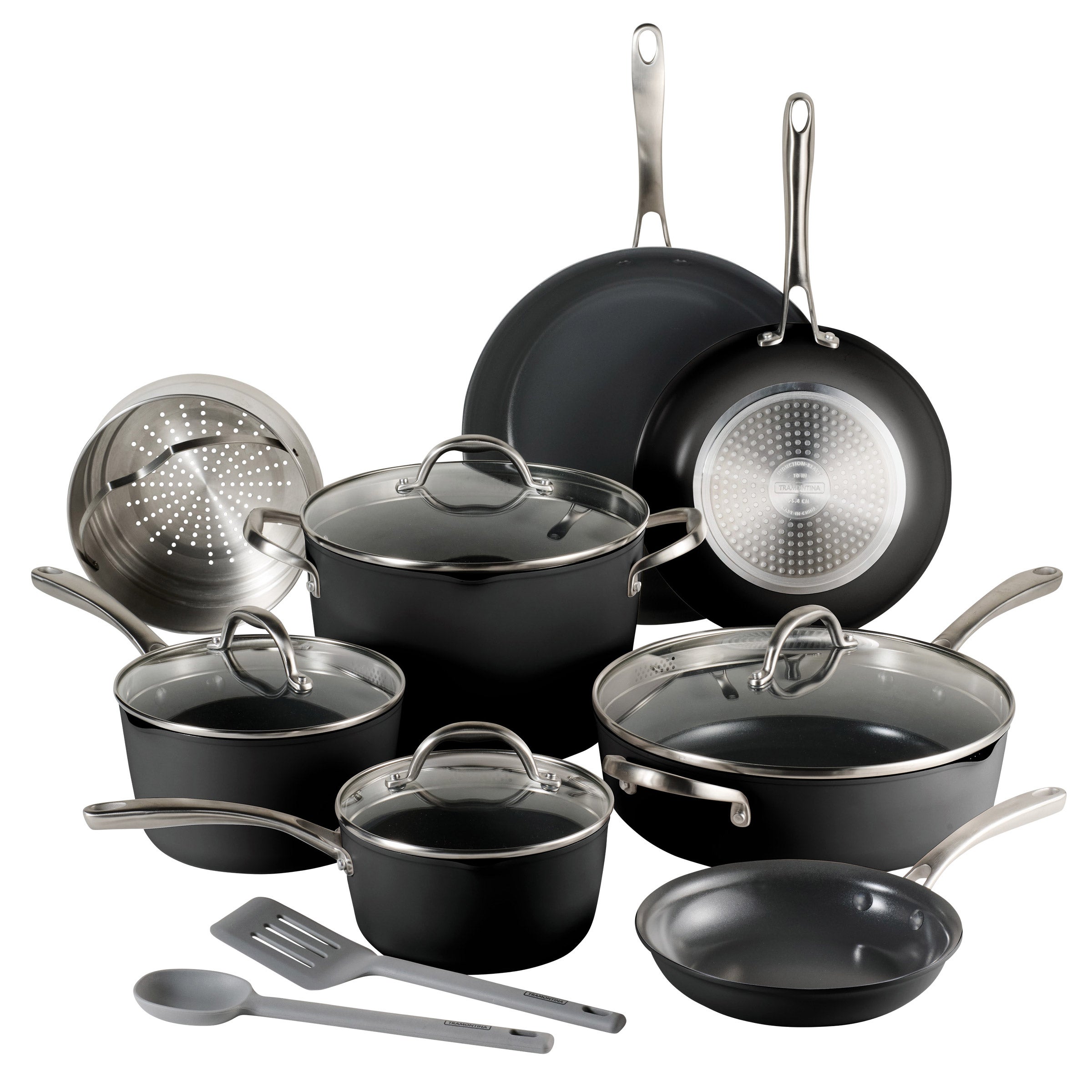 TRAMONTINA CERAMIC NON-STICK COOKWARE SET 12-PIECE - Image 1