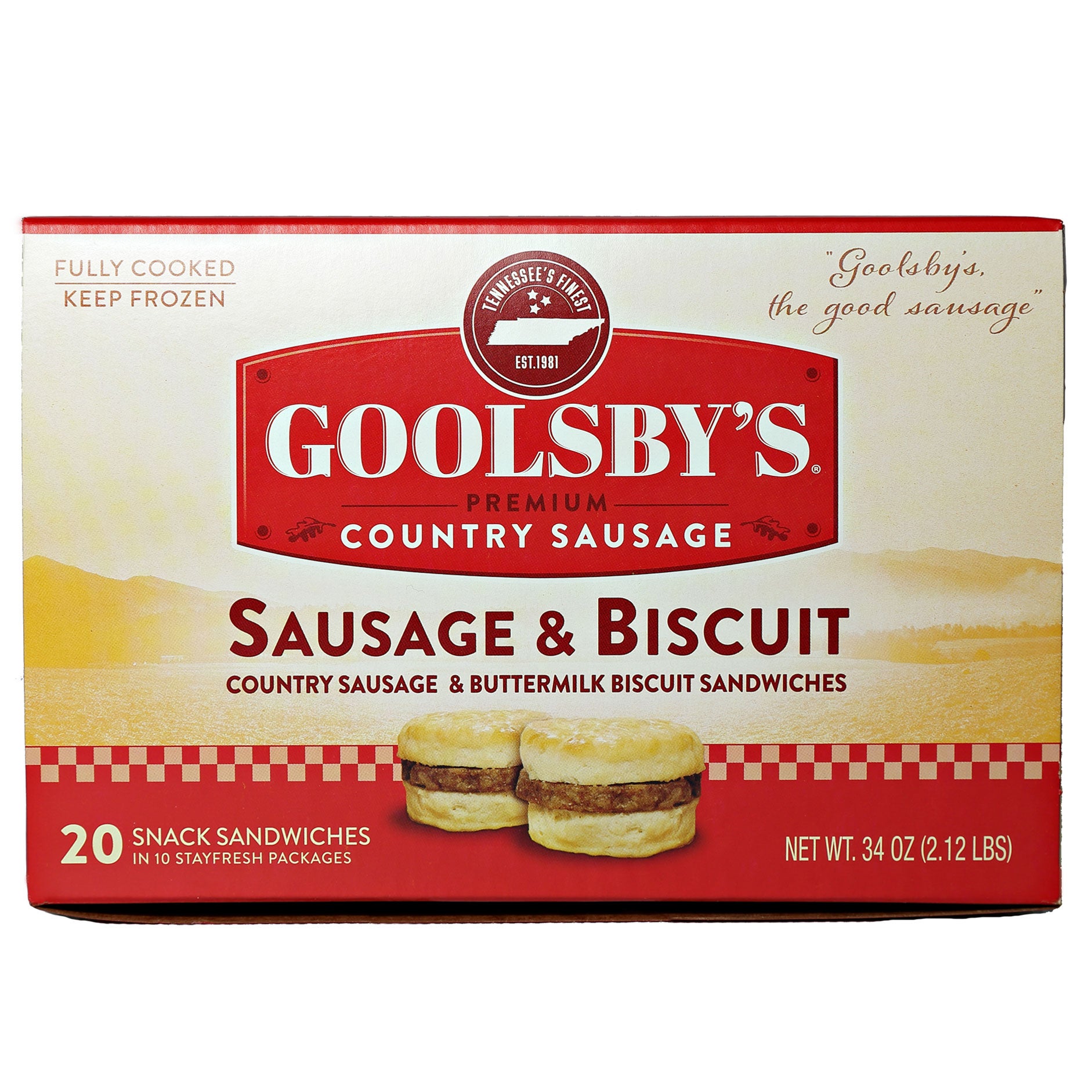 GOOLSBY'S SAUSAGE & BUTTERMILK BISCUITS 8/20CT