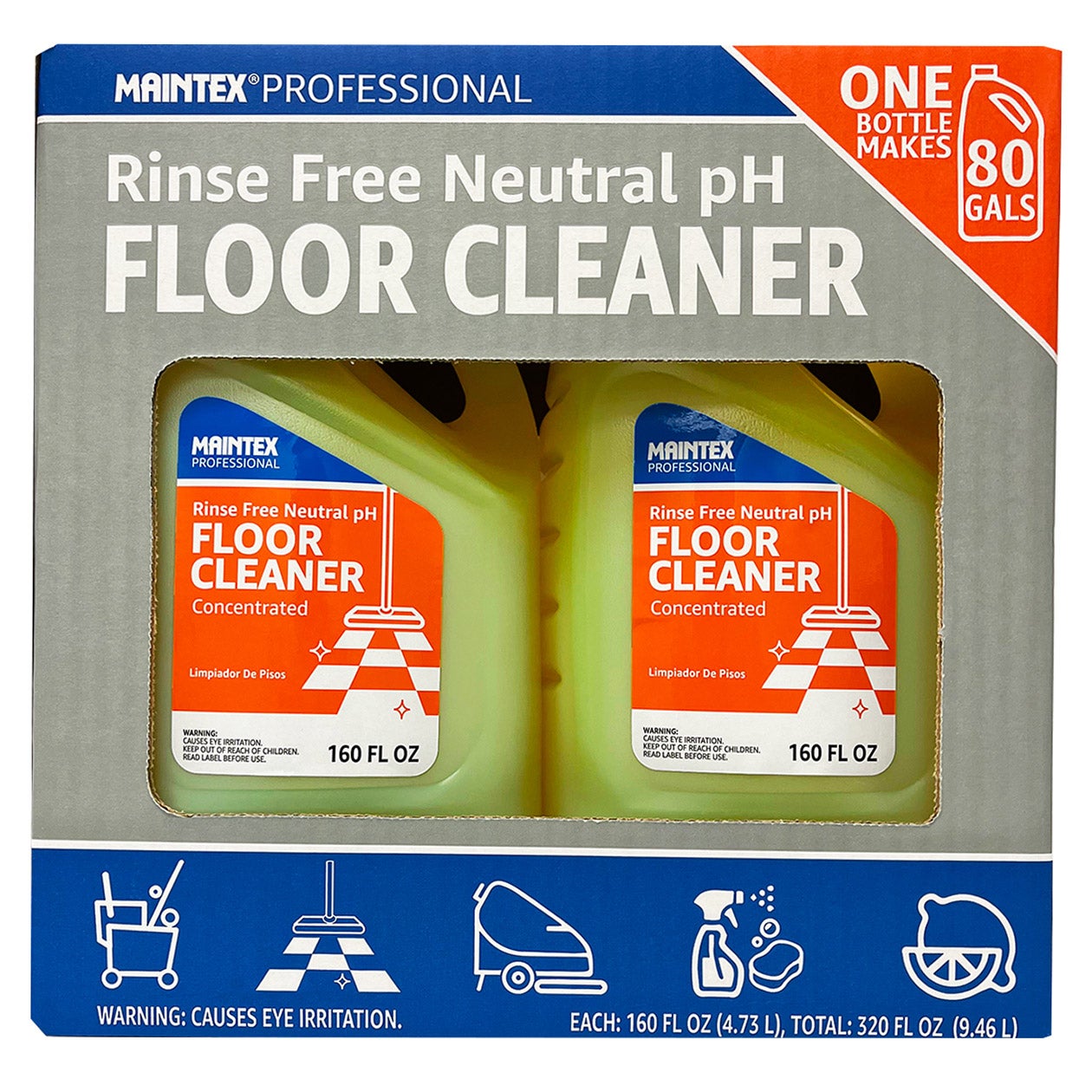 MAINTEX NEUTRAL FLOOR CLEANER 2/160 OZ