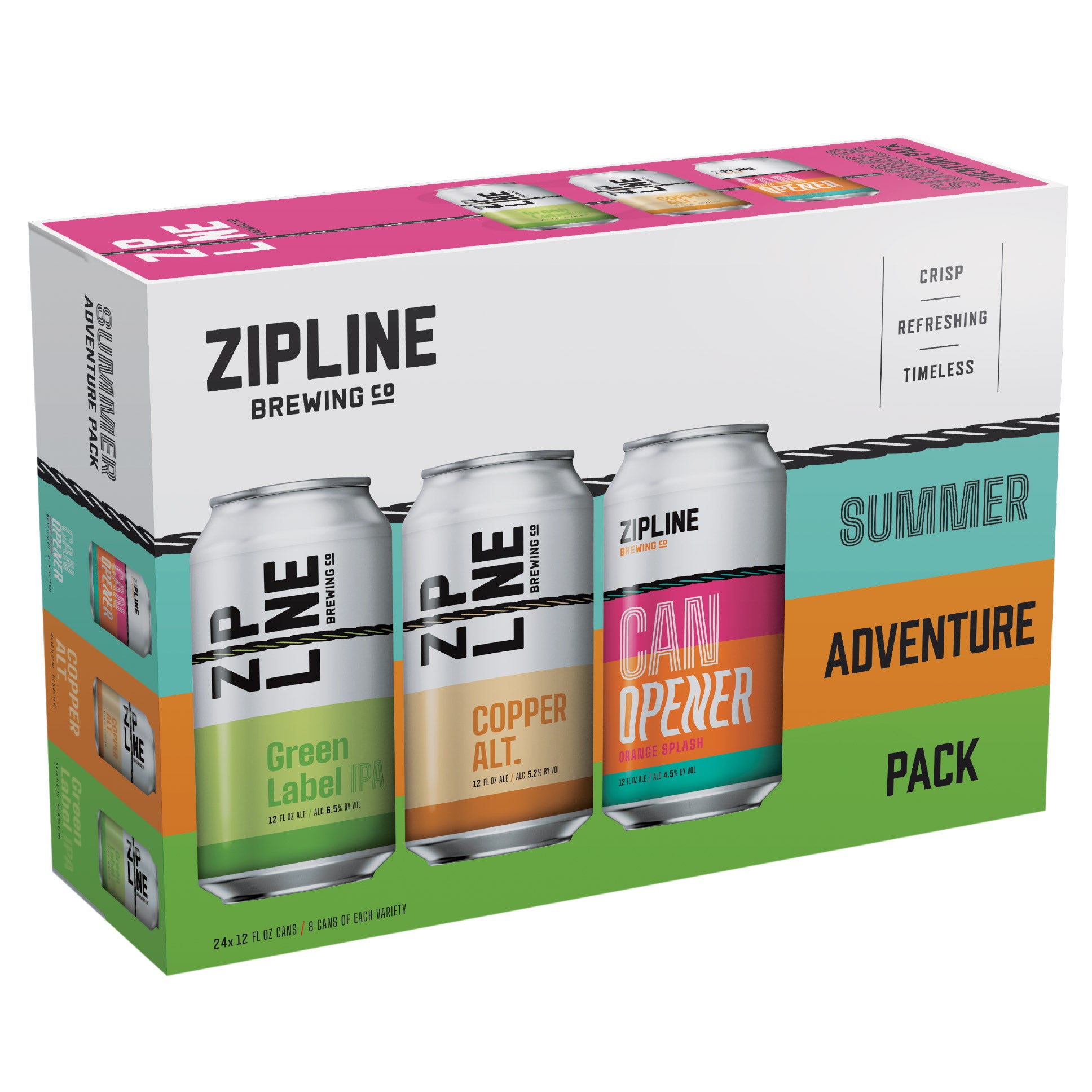 ZIPLINE BREWERY ADVENTURE VARIETY PACK 24/12OZ CANS