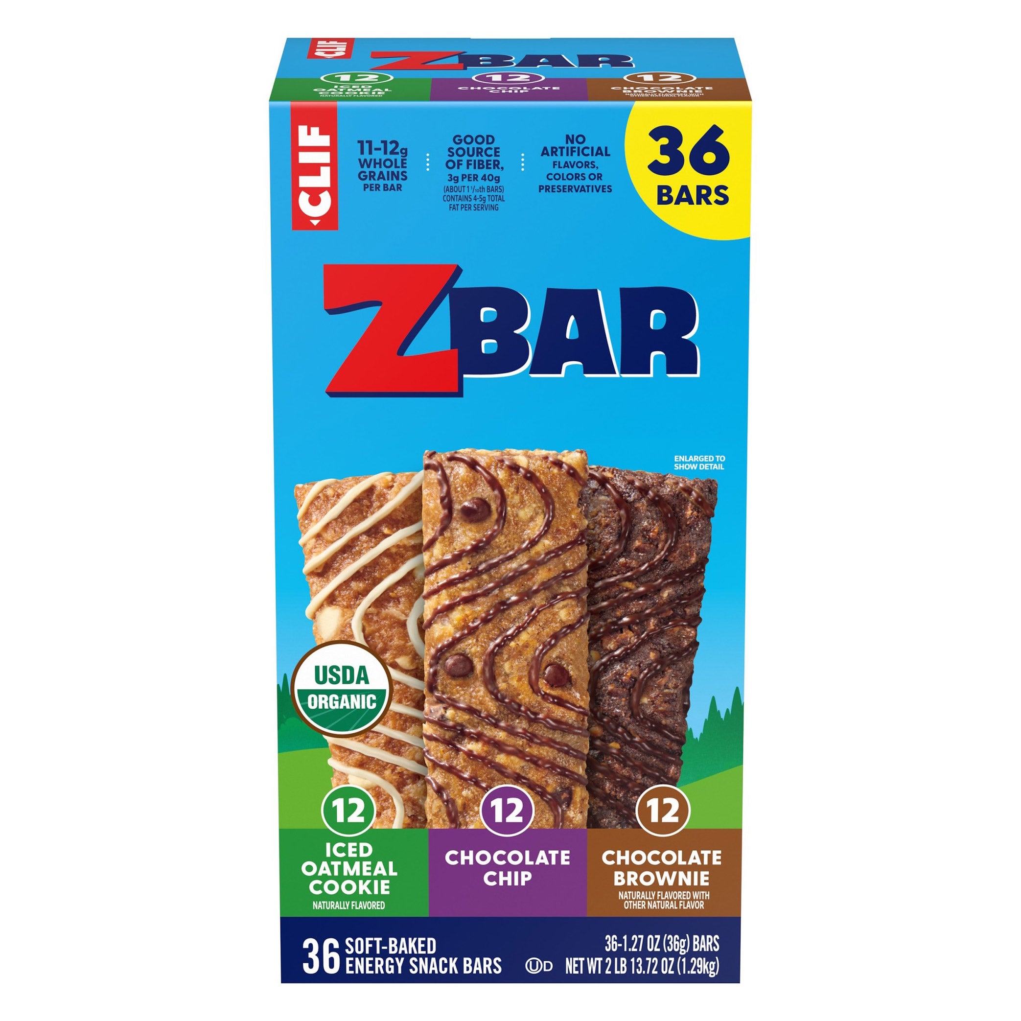 ORGANIC CLIF KID ZBAR VARIETY 36 BARS 1.27 OUNCES EA - Image 1