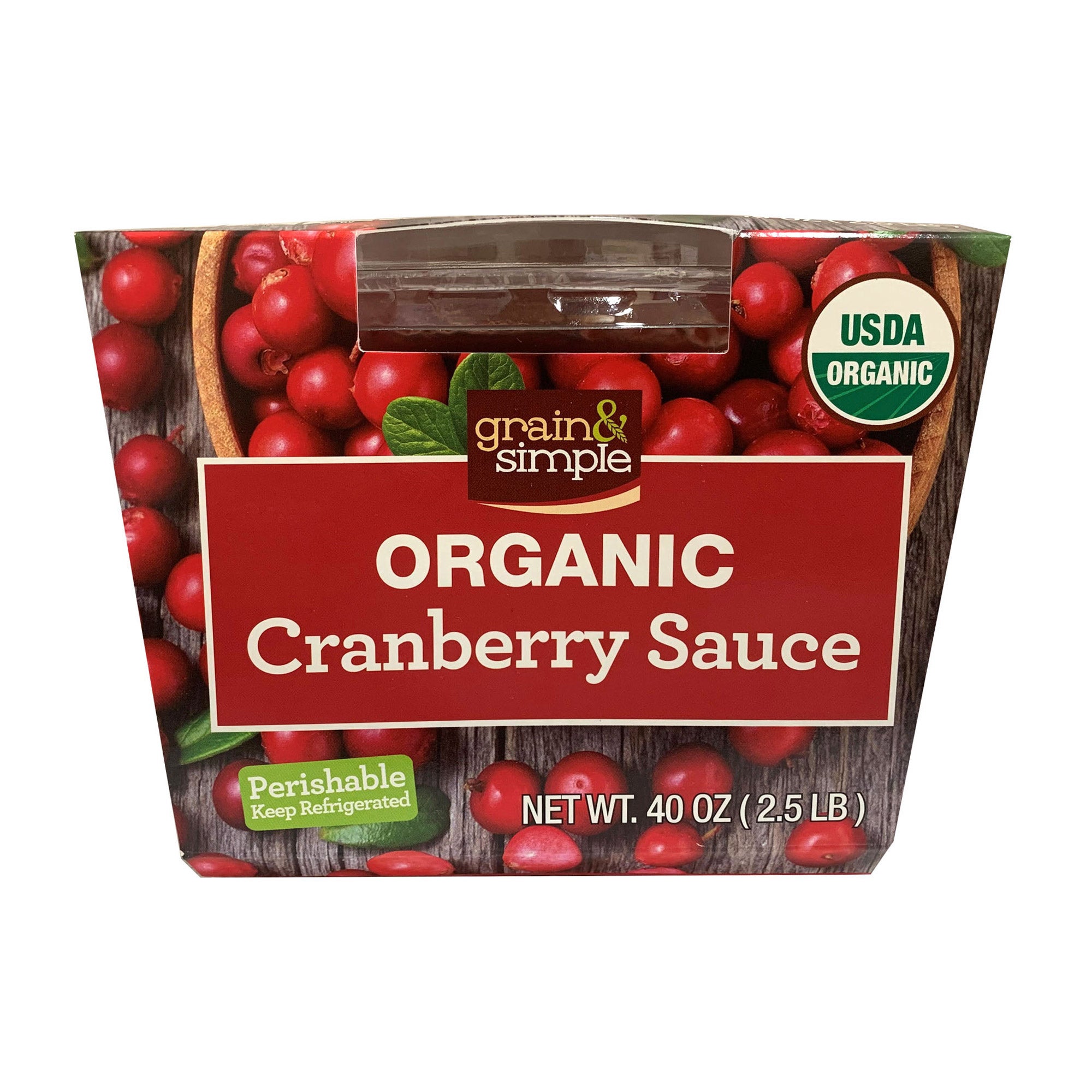 GRAIN & SIMPLE ORGANIC CRANBERRY SAUCE 40OZ - Image 1