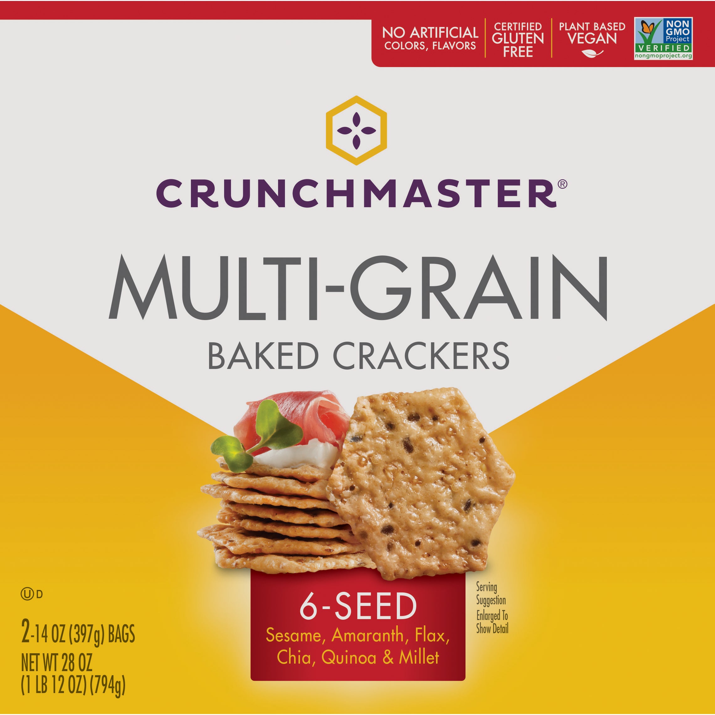 CRUNCHMASTER MULTIGRAIN 6 SEED CRKR 28 OZ