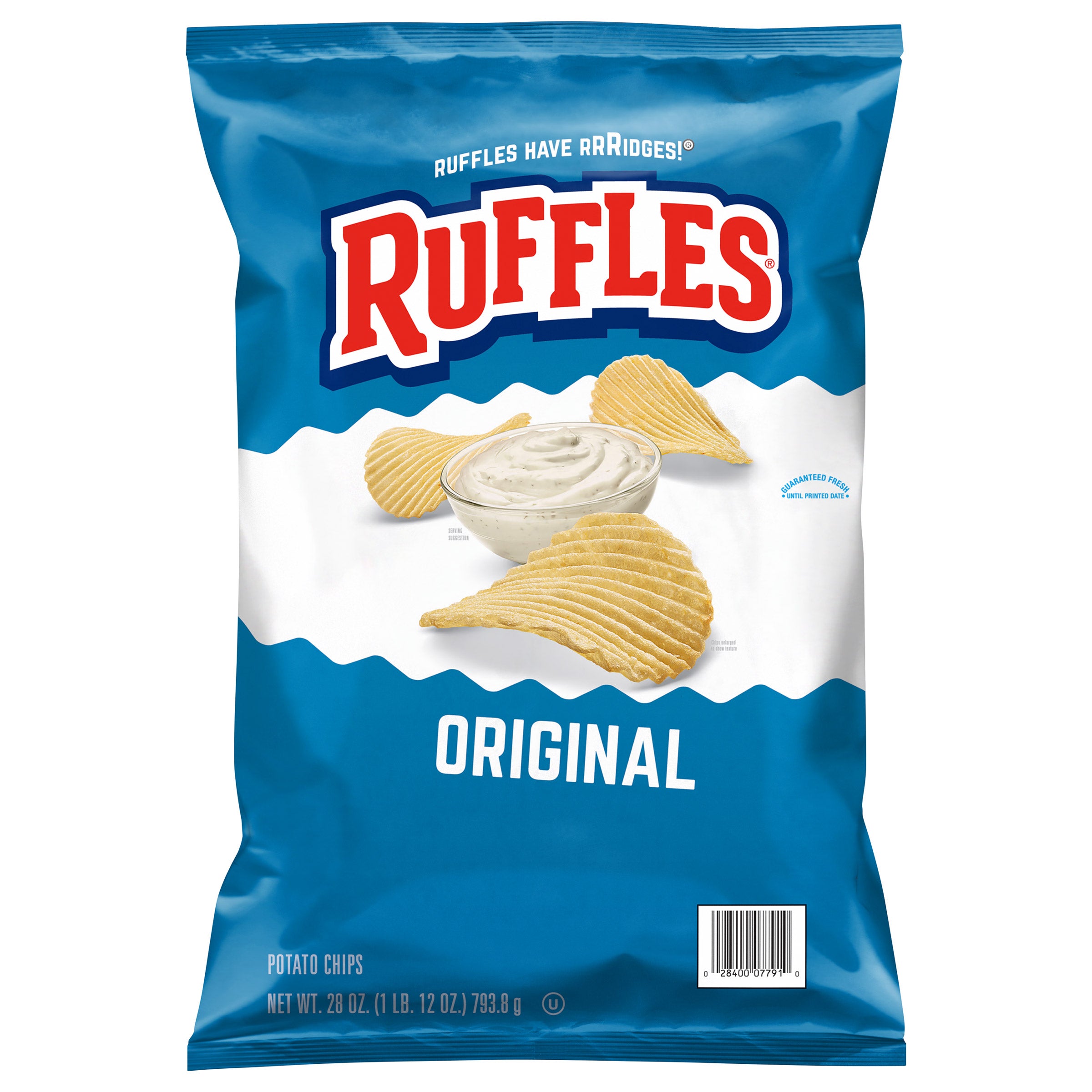 RUFFLES ORIGINAL POTATO CHIPS 28 OUNCE BAG