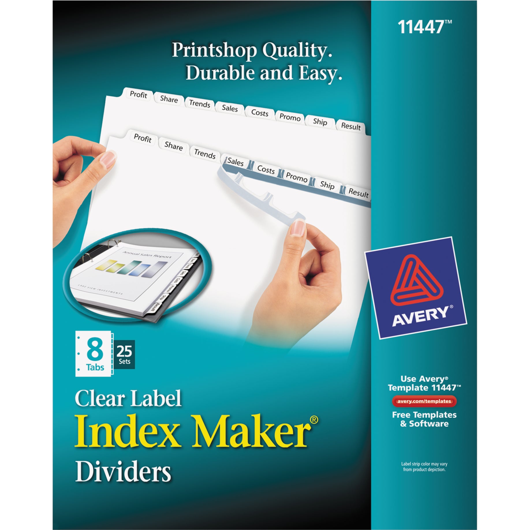 AVERY CLEAR LABEL DIVIDERS 25 PK/8 TAB SET - Image 1