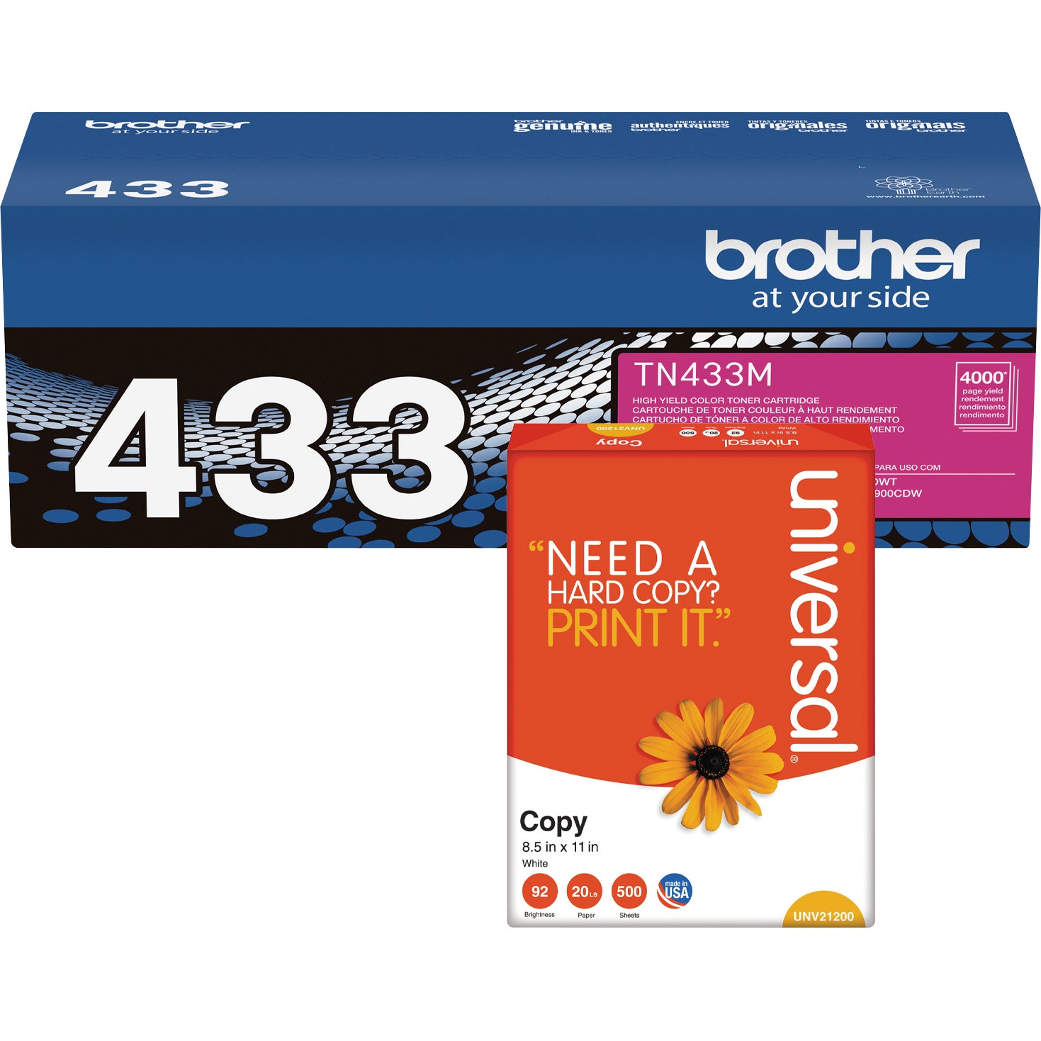 BROTHER MAGENTA TONER CARTRDGE BRTTN433MKT W/BNS REAM
