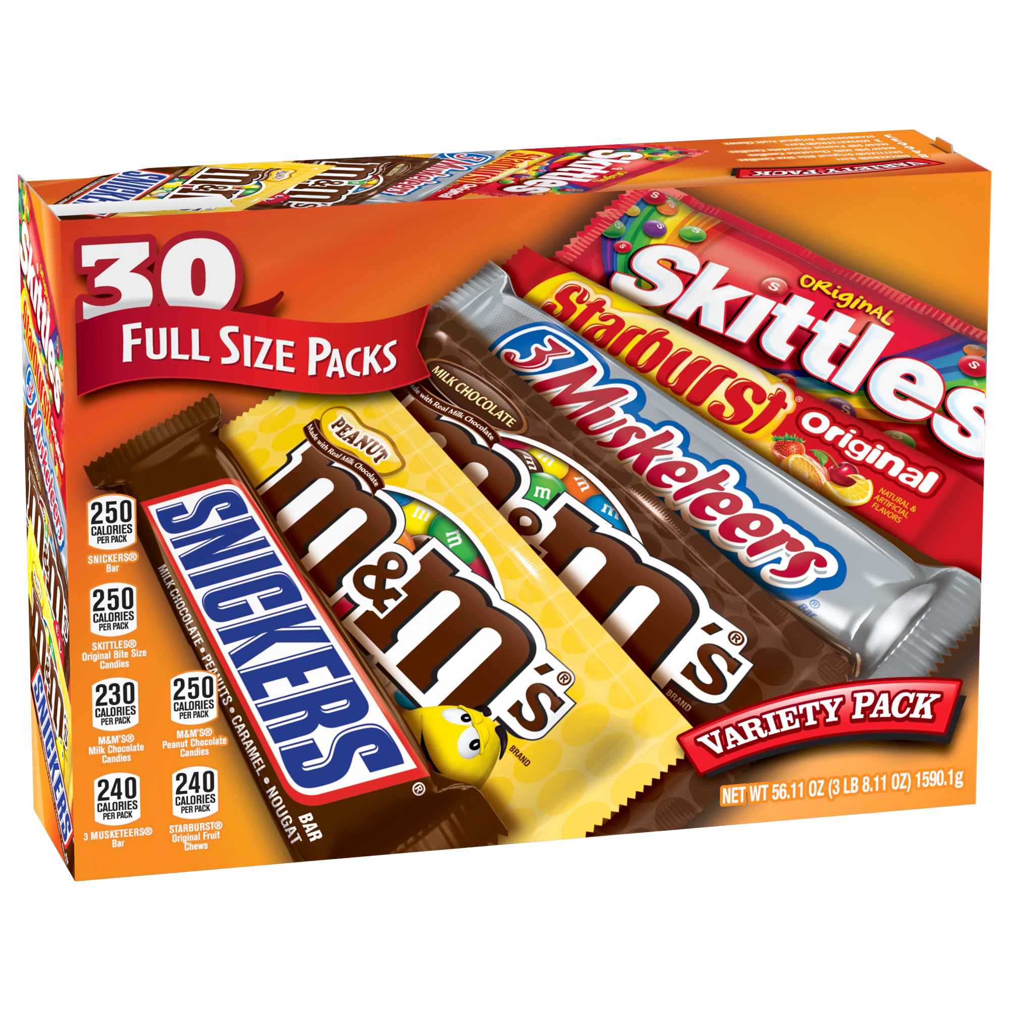 M&M MARS 6 FLAVOR VARIETY 30 CT