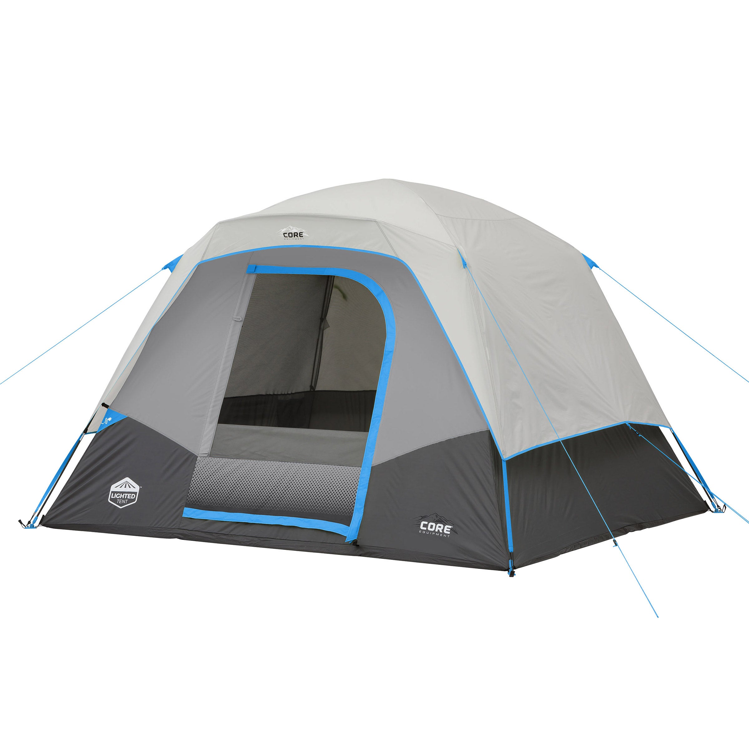 CORE 6P LIGHTED DOME TENT WITH HALF-FLY