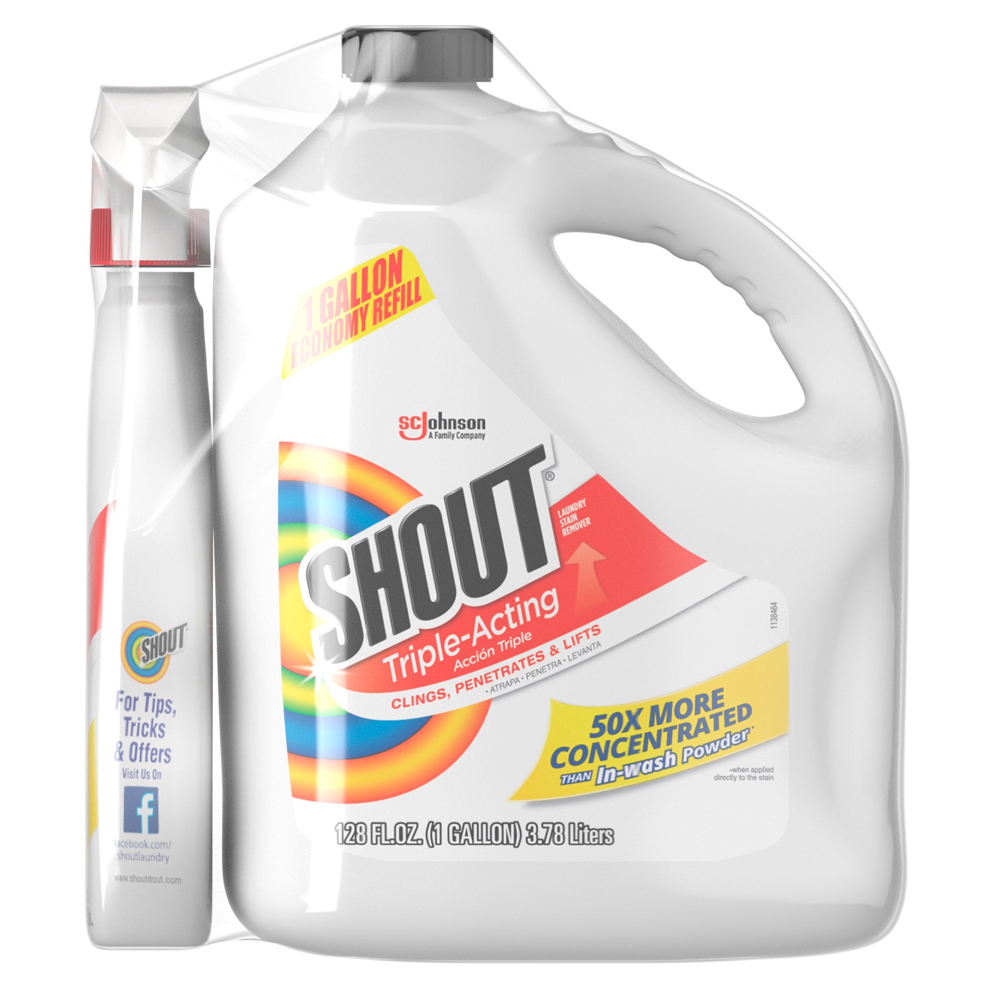 SHOUT STAIN REMOVER 22 OZ+128 OZ (4.69QTS)