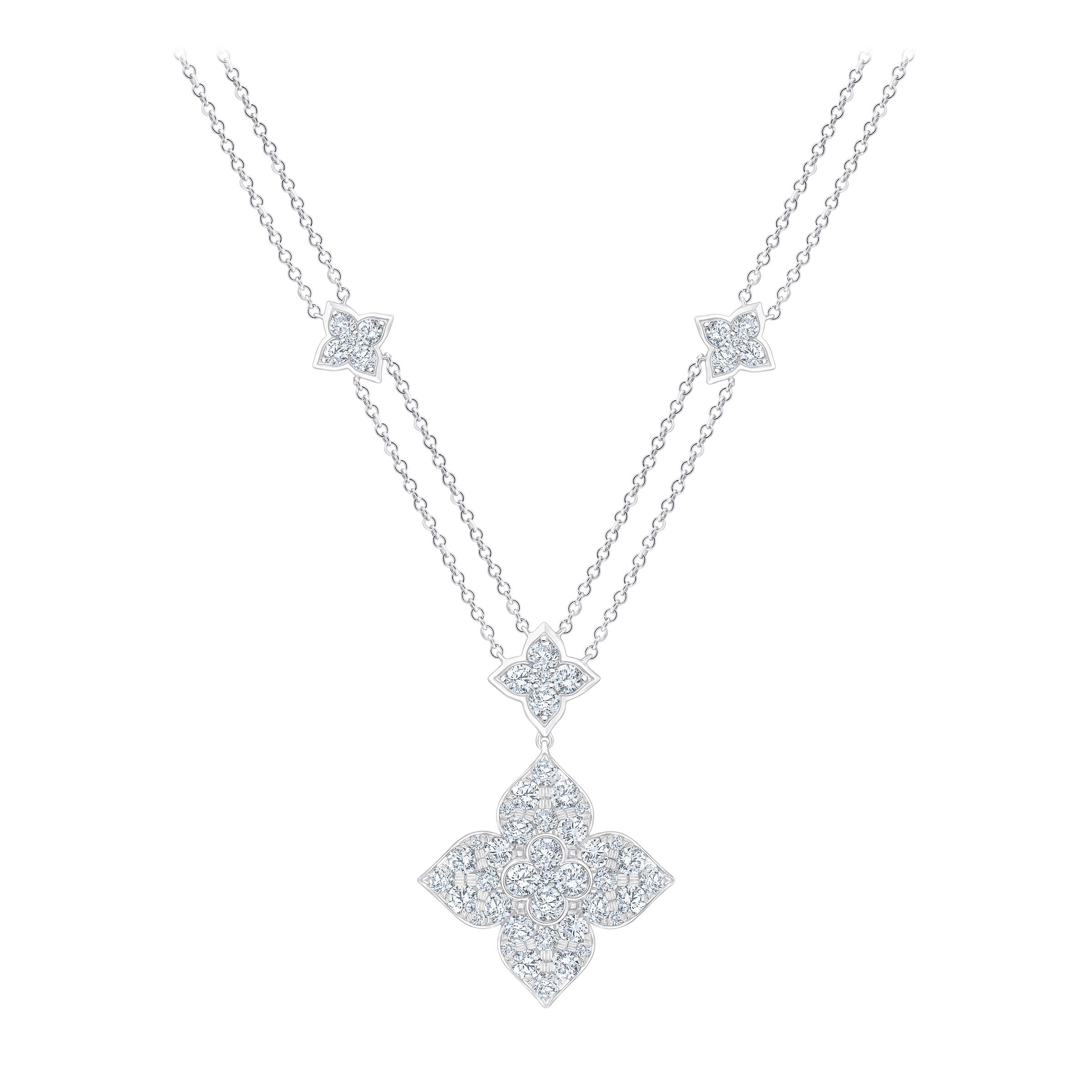 14KT WHITE GOLD VS2 I 2.20CTW ROUND DIAMOND PENDANT NECKLACE - Image 1