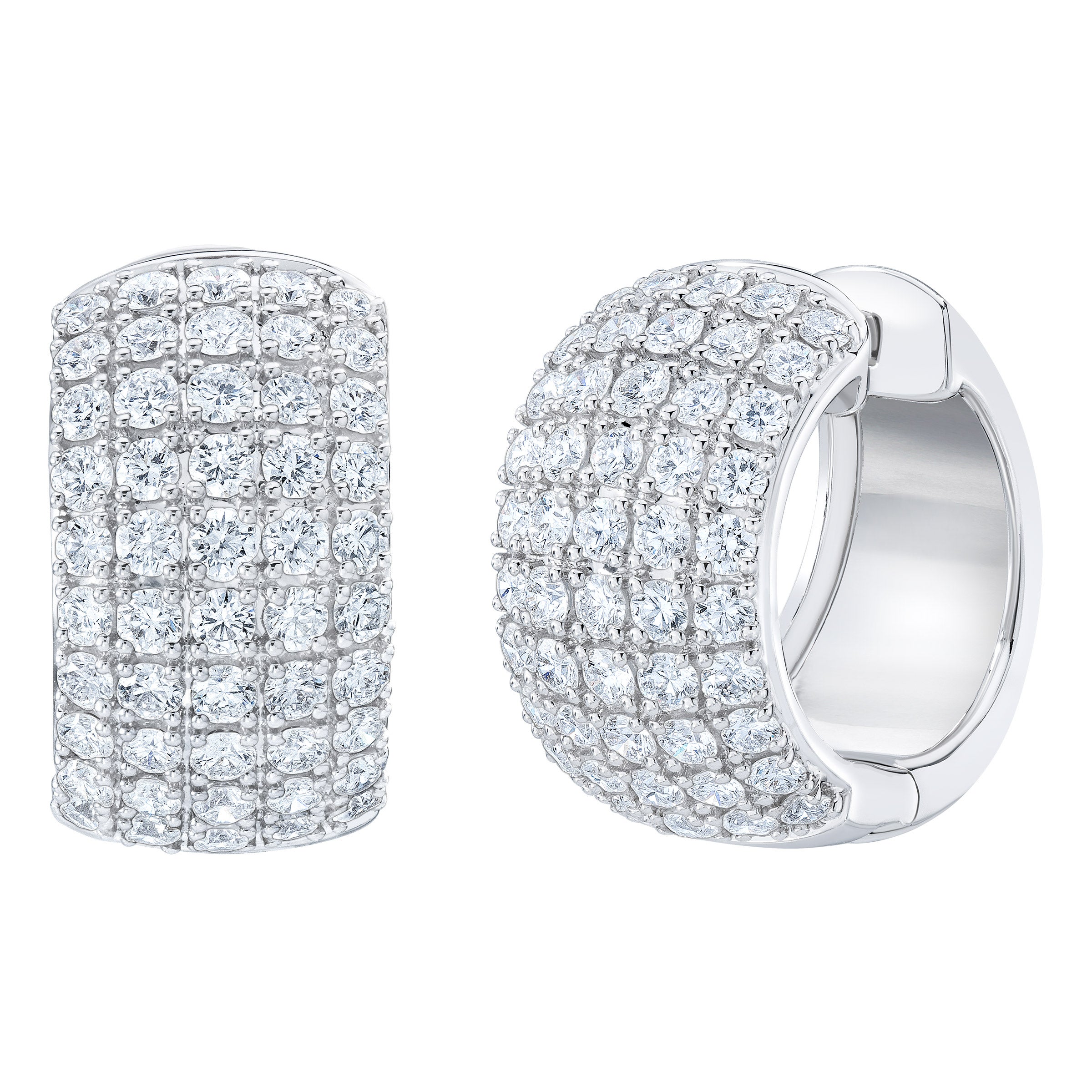 2.50CTW ROUND DIAMOND 14KT WHITE GOLD VS2 ¨F¨ COLOR EARRINGS - Image 1