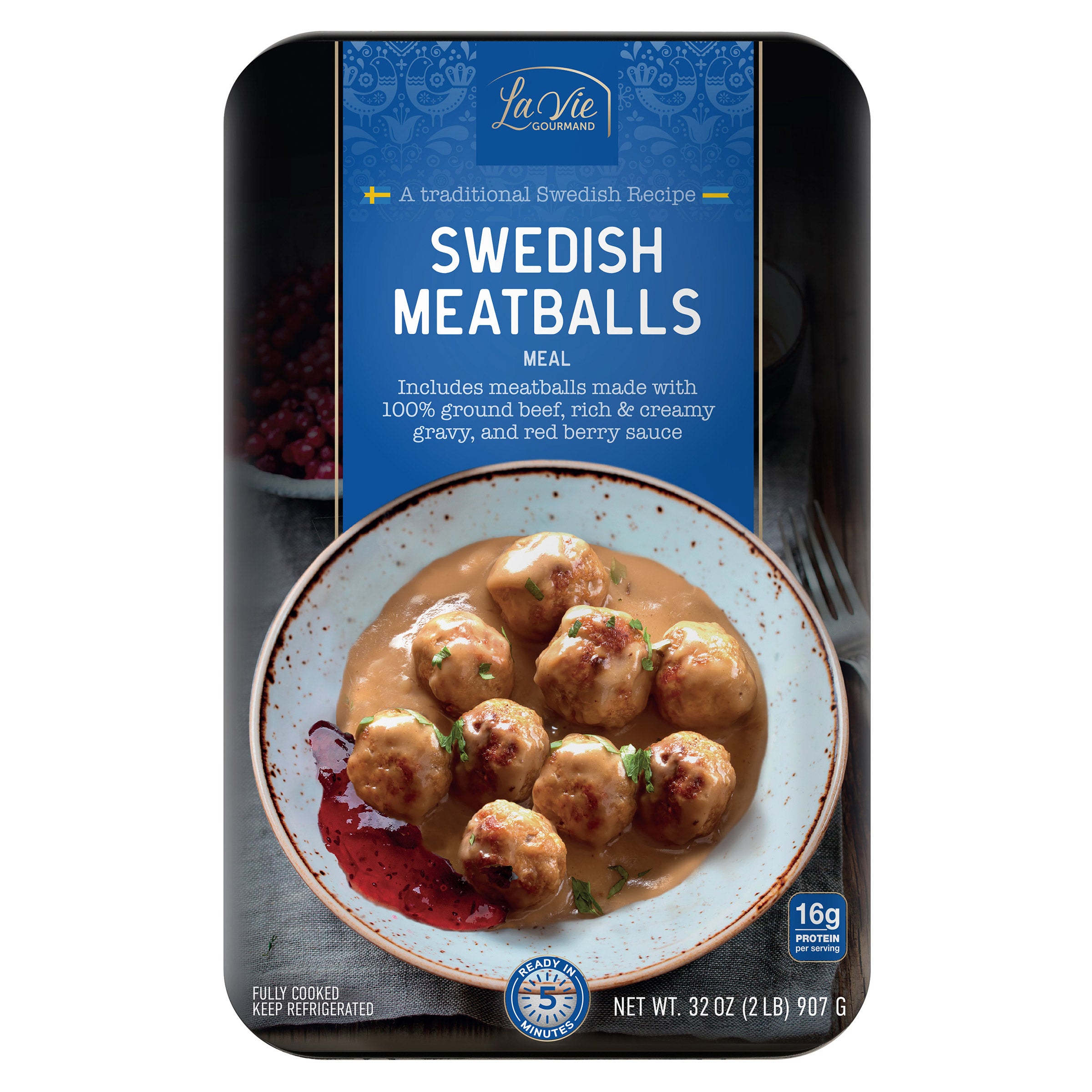 LA VIE GOURMAND SWEDISH MEATBALLS 32 OUNCE PACKAGE