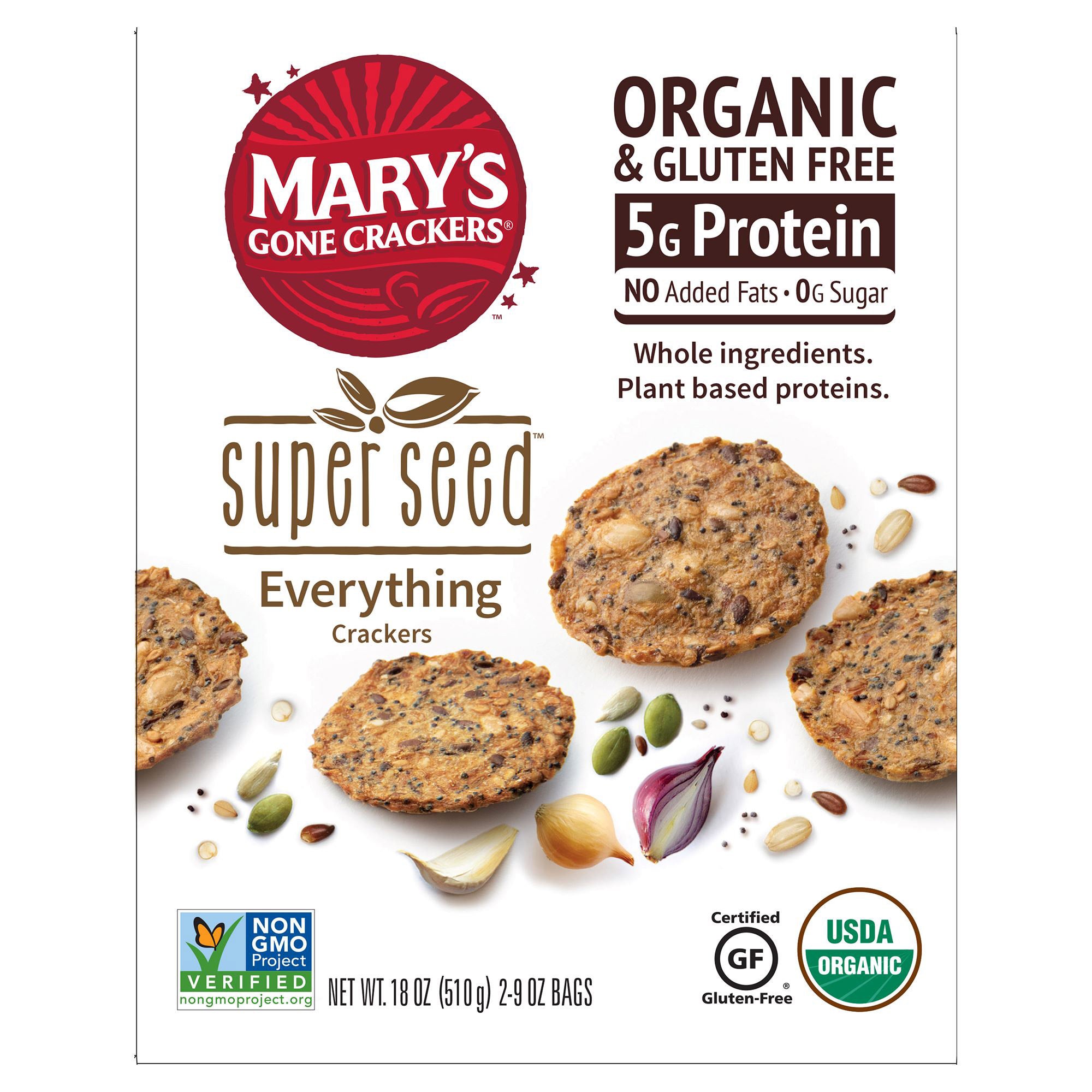 ORGANIC MARY'S CRACKER SUPER SEED CRACKERS 18 OUNCES - Image 1