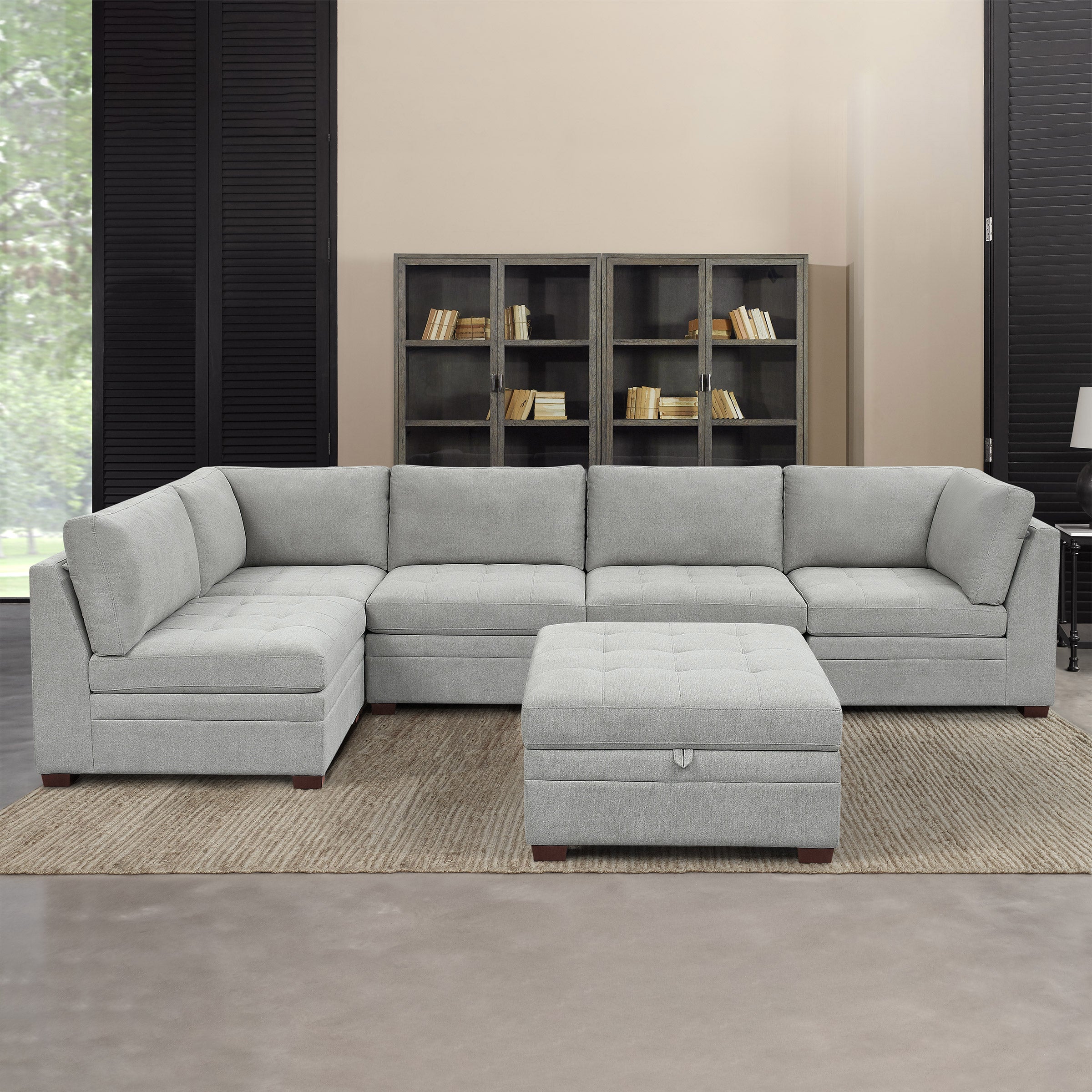 TISDALE 6PC FAB SECT LIVING STYLE FY23 LIGHT GRAY - Image 1