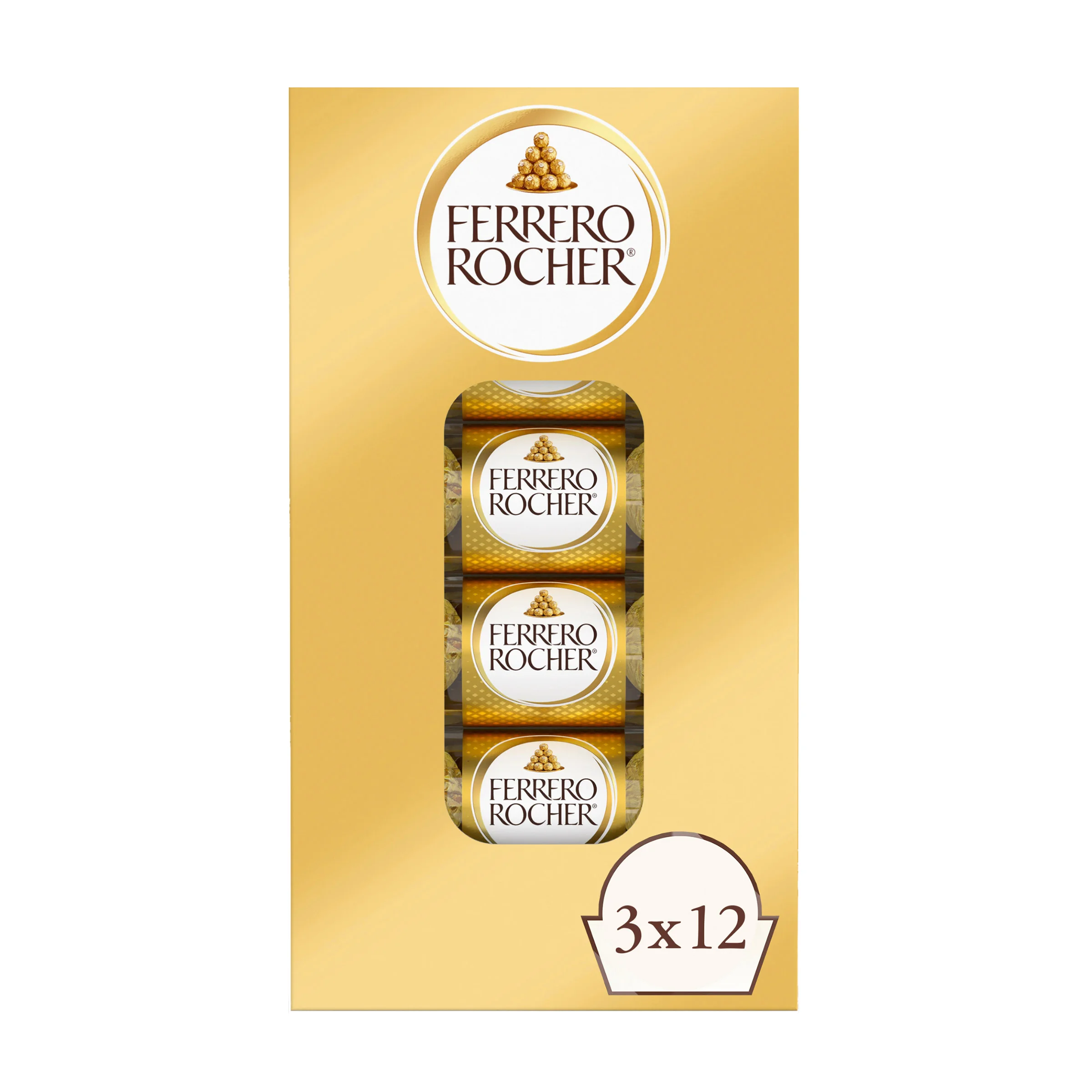 FERRERO ROCHER HAZELNUT CHOCOLATES 12/3 PKS (.975 LB) - Image 1