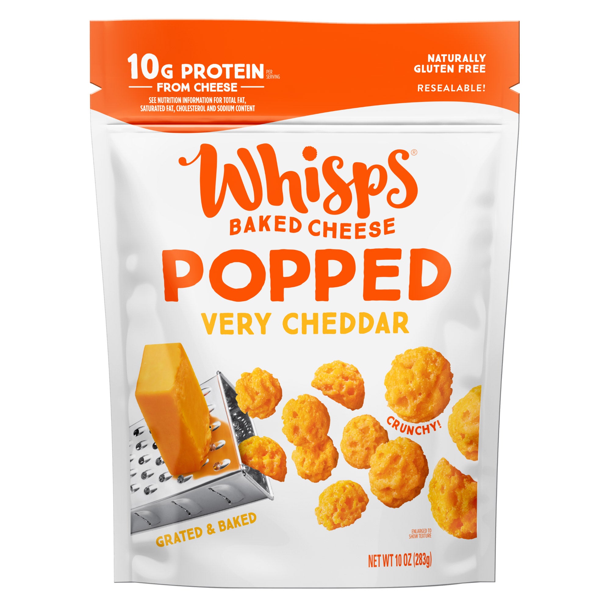 WHISPS CHEDDAR POPPED CHEESE 10 OZ