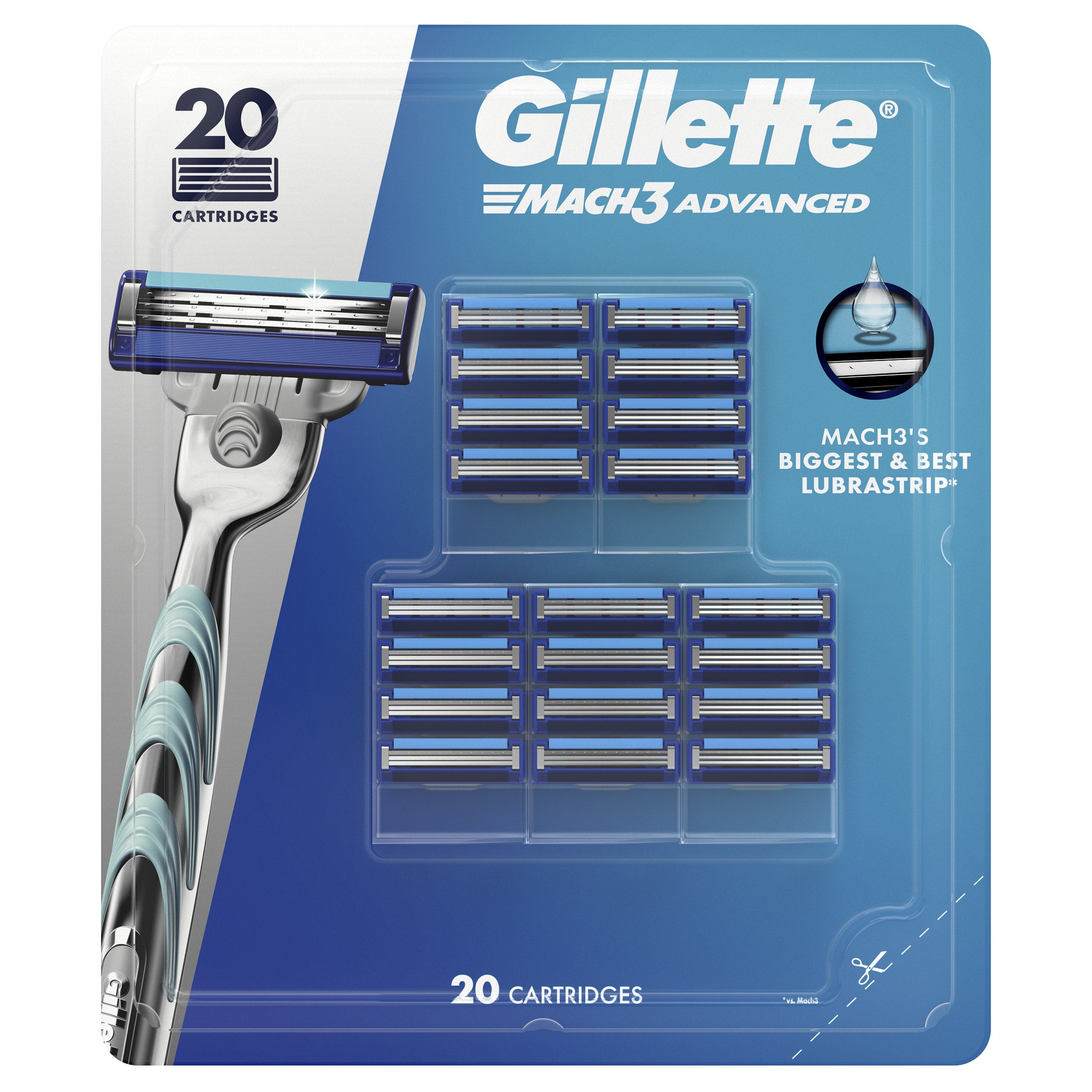 GILLETTE MACH3 ADVANCED CARTRIDGES 20 COUNT - Image 1