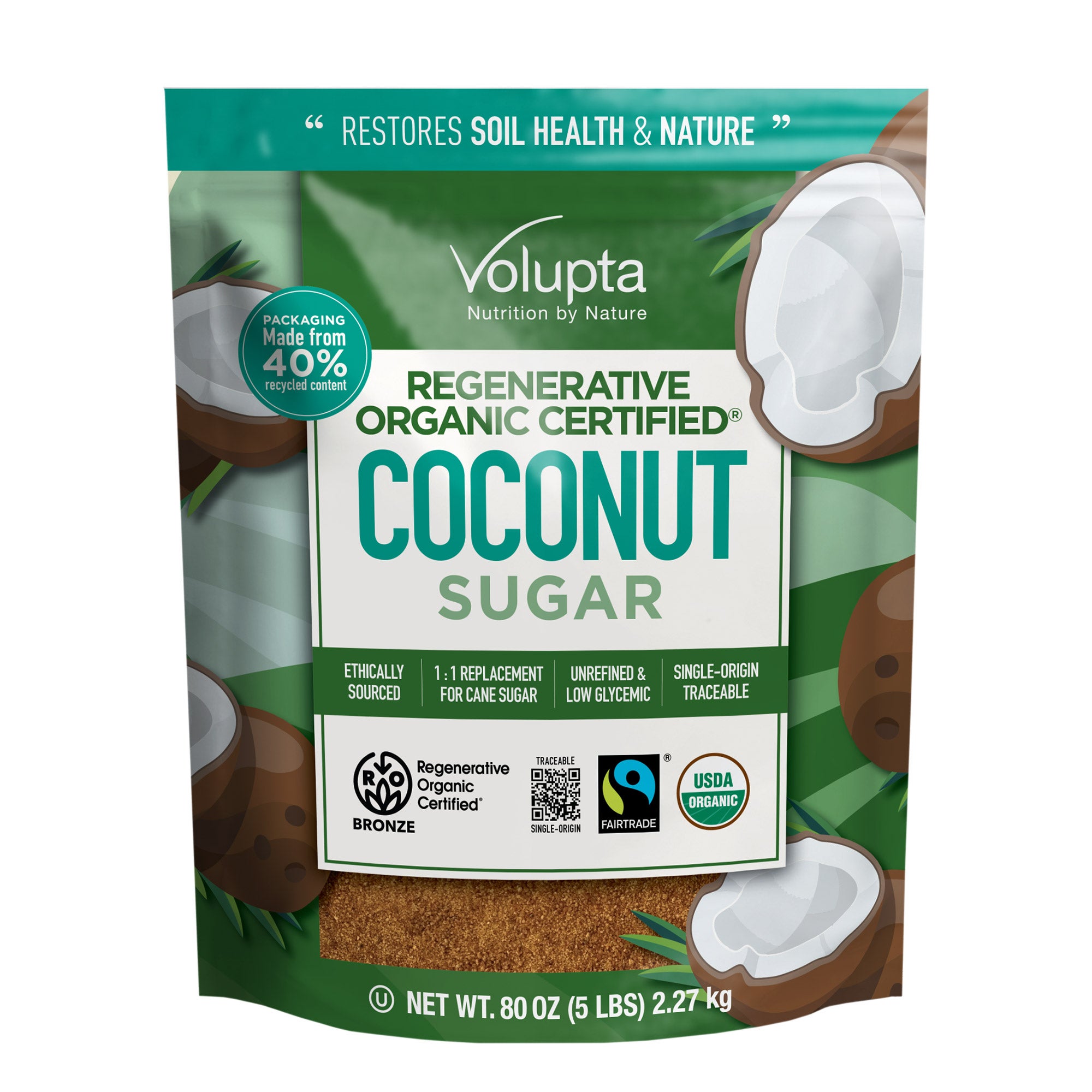 VOLUPTA REGENERATIVE ORGANIC COCONUT SUGAR 5 LBS - Image 1