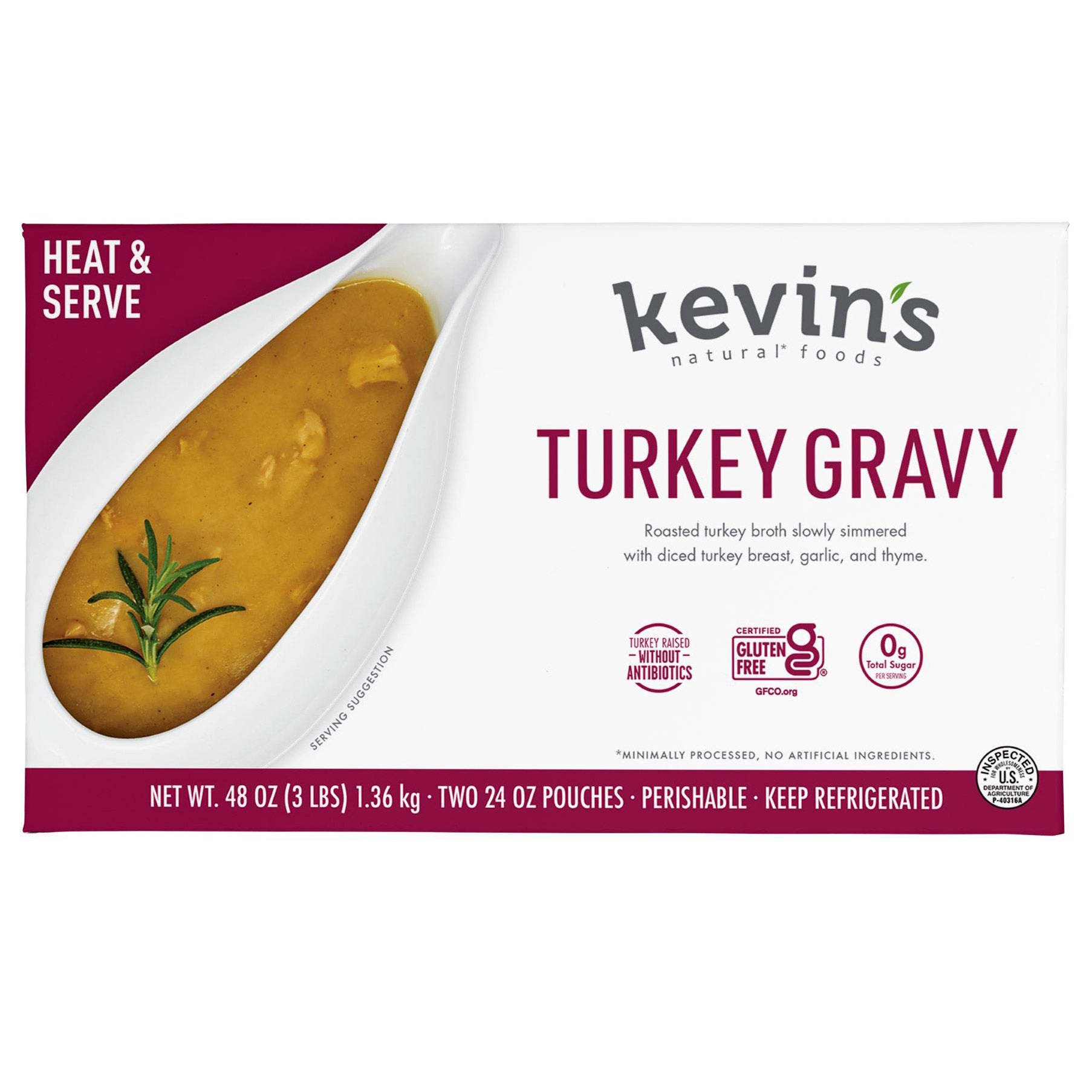 KEVIN'S TURKEY GRAVY 2 PACK 24 OUNCES EACH