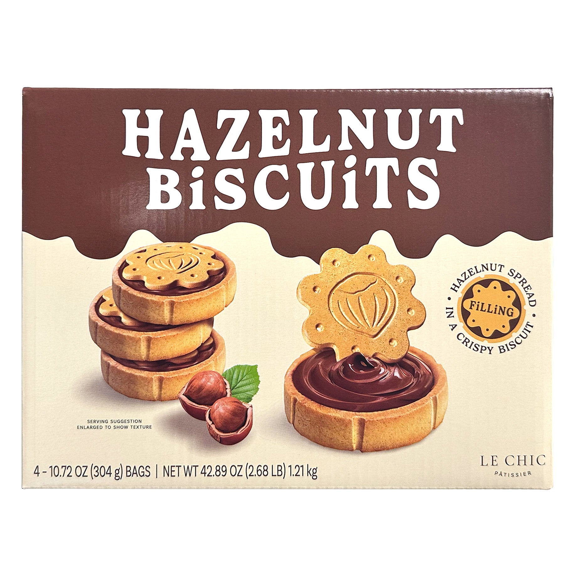 LE CHIC PATISSIER HAZELNUT FILLED COOKIE 42.89 OZ