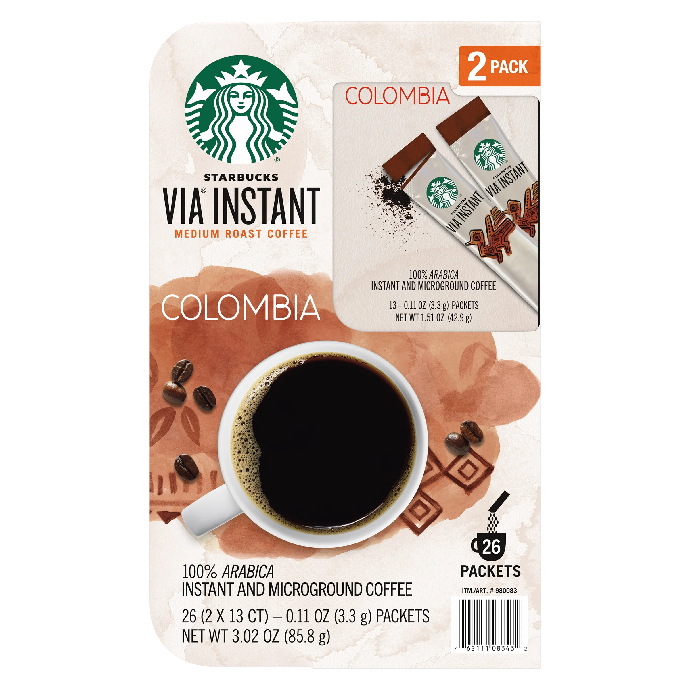 STARBUCKS VIA COLOMBIAN COFFEE 26 CT - Image 1